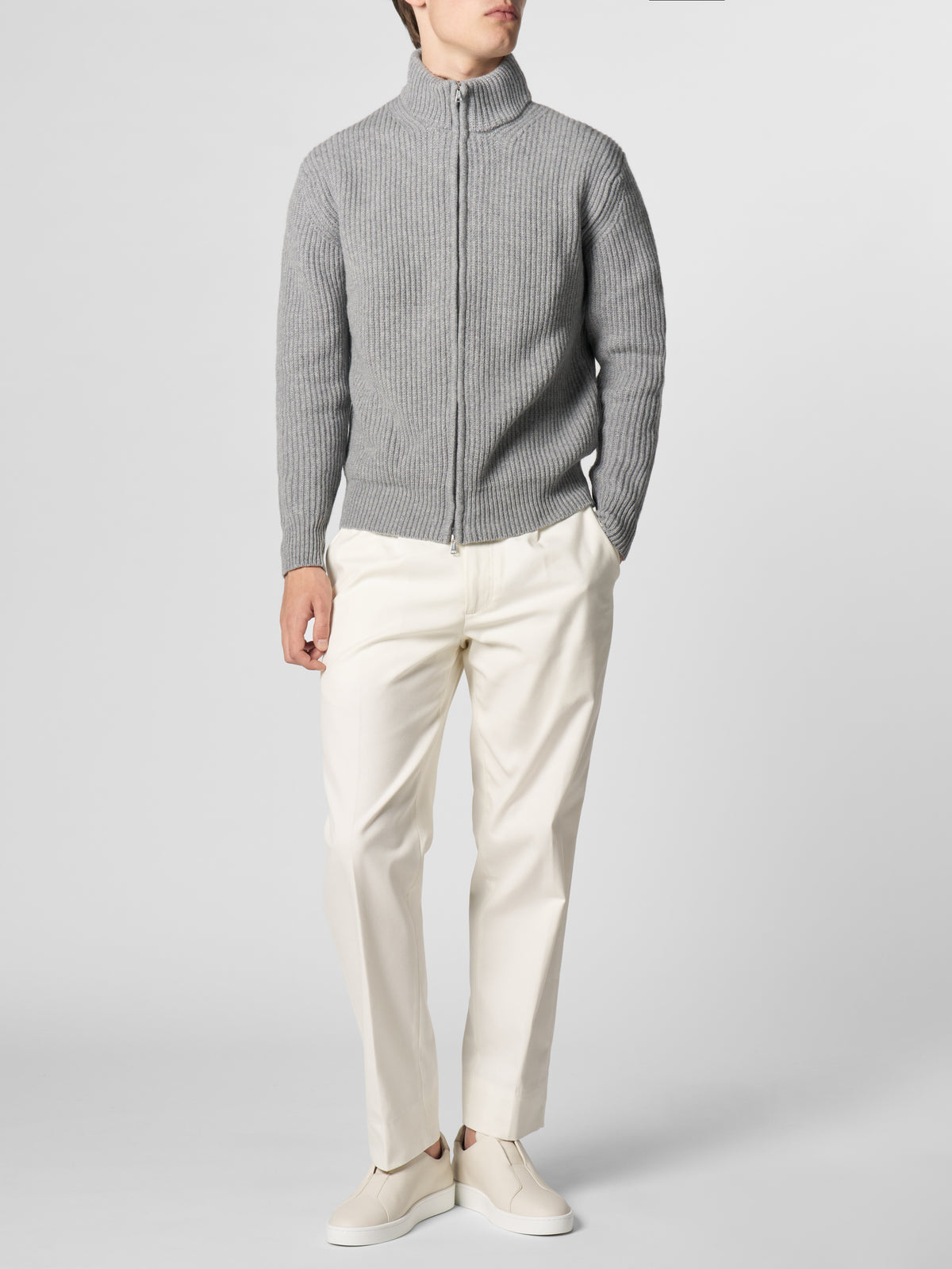 Mid Grey Alpine Ribbed Vest
