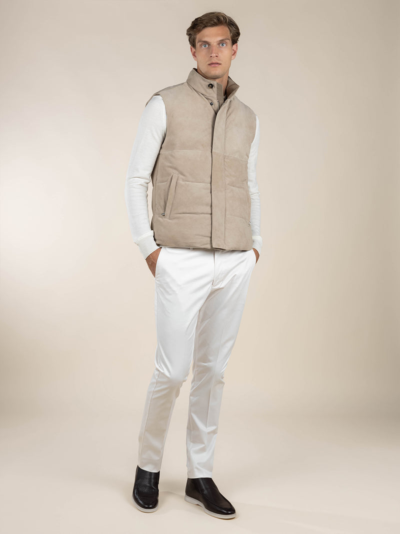 Light Beige Suede AUR1 Body Warmer