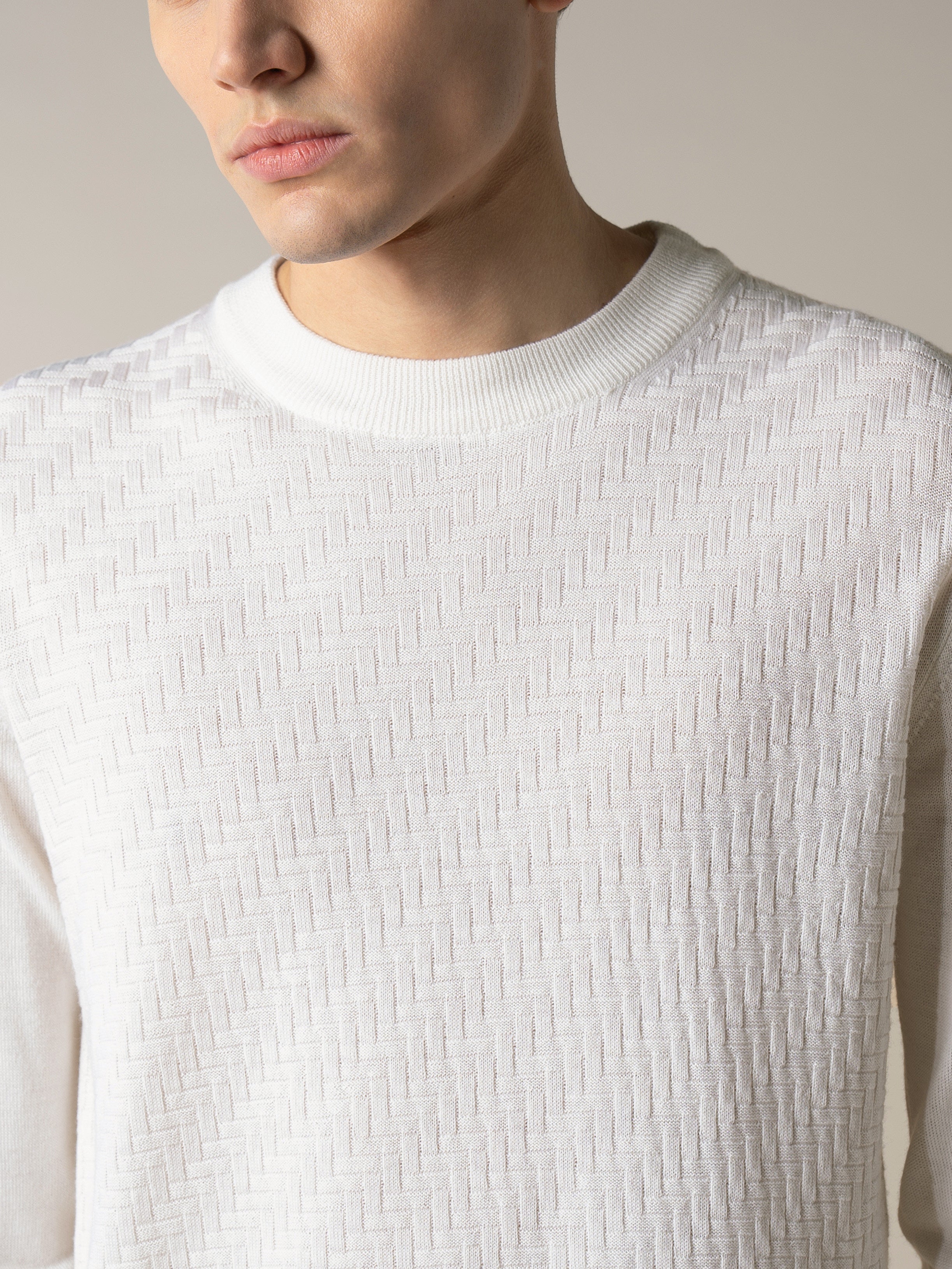 Ivory City Crew Basket Weave