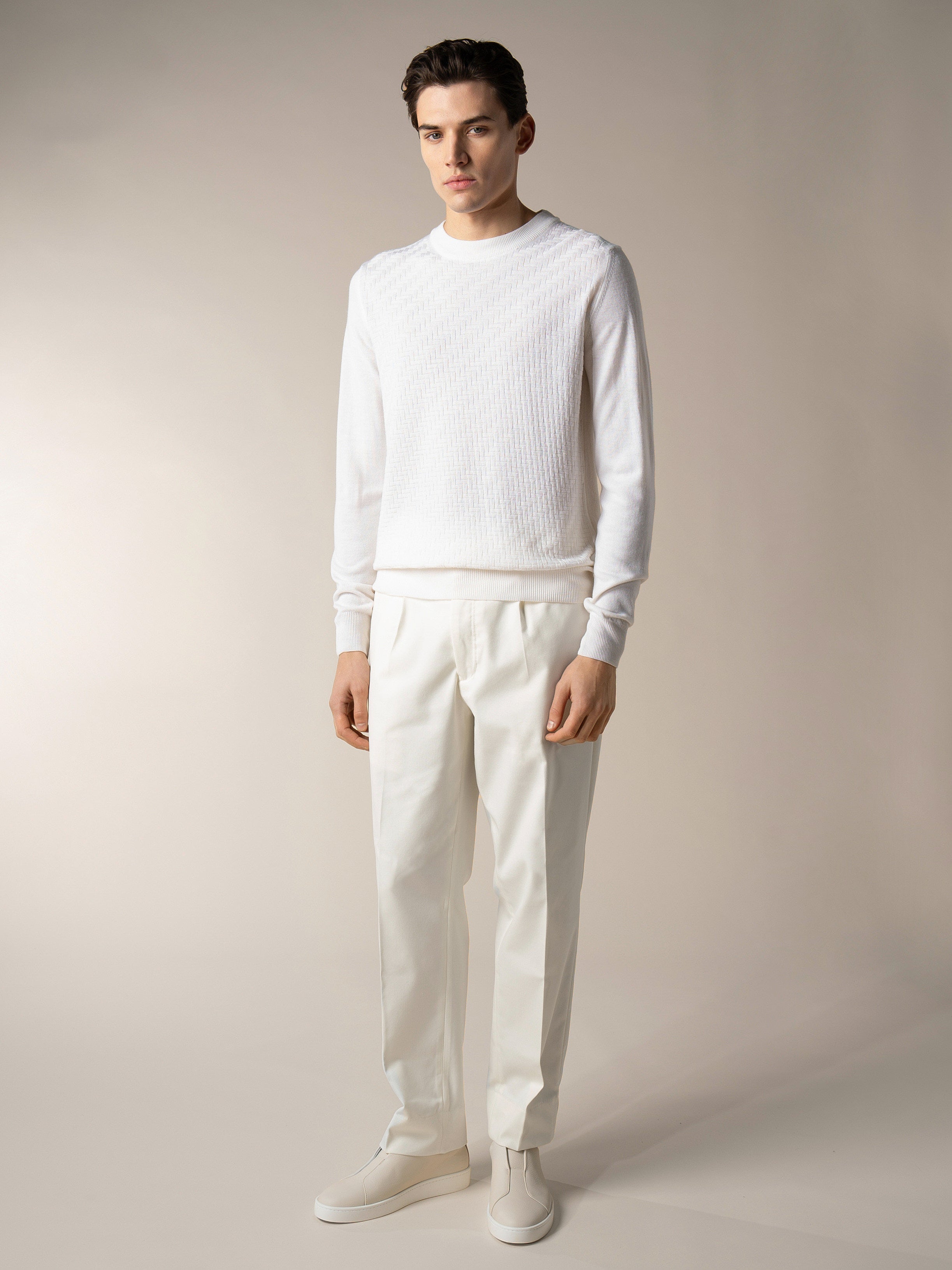 Ivory City Crew Basket Weave