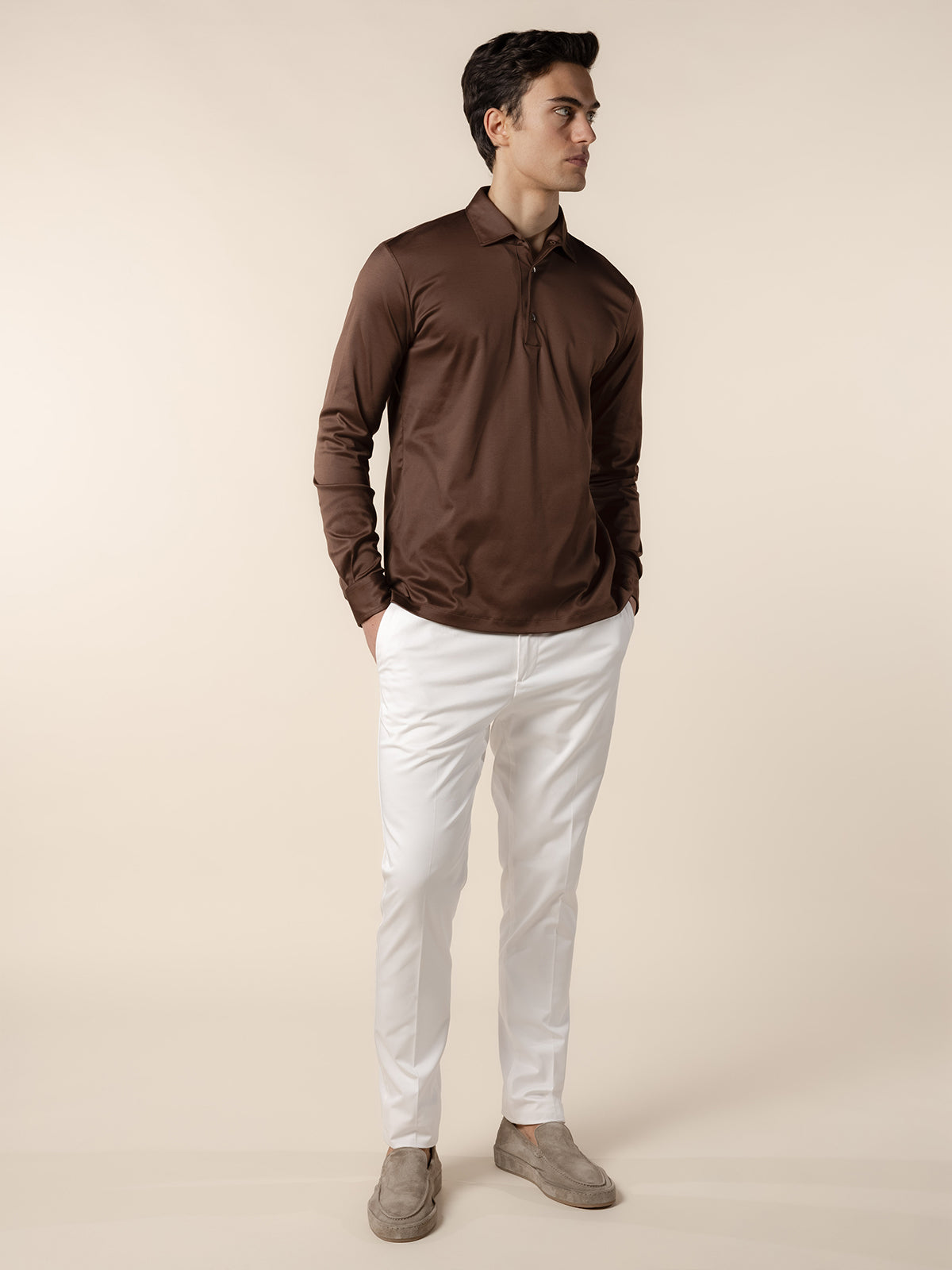 AUR1 Longsleeve Polo Chocolate