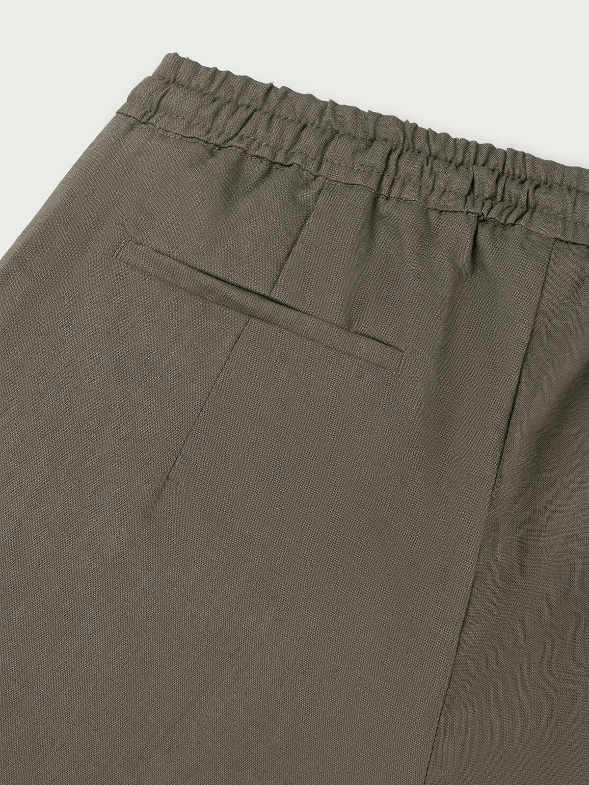 Olive Linen Seaside Shorts