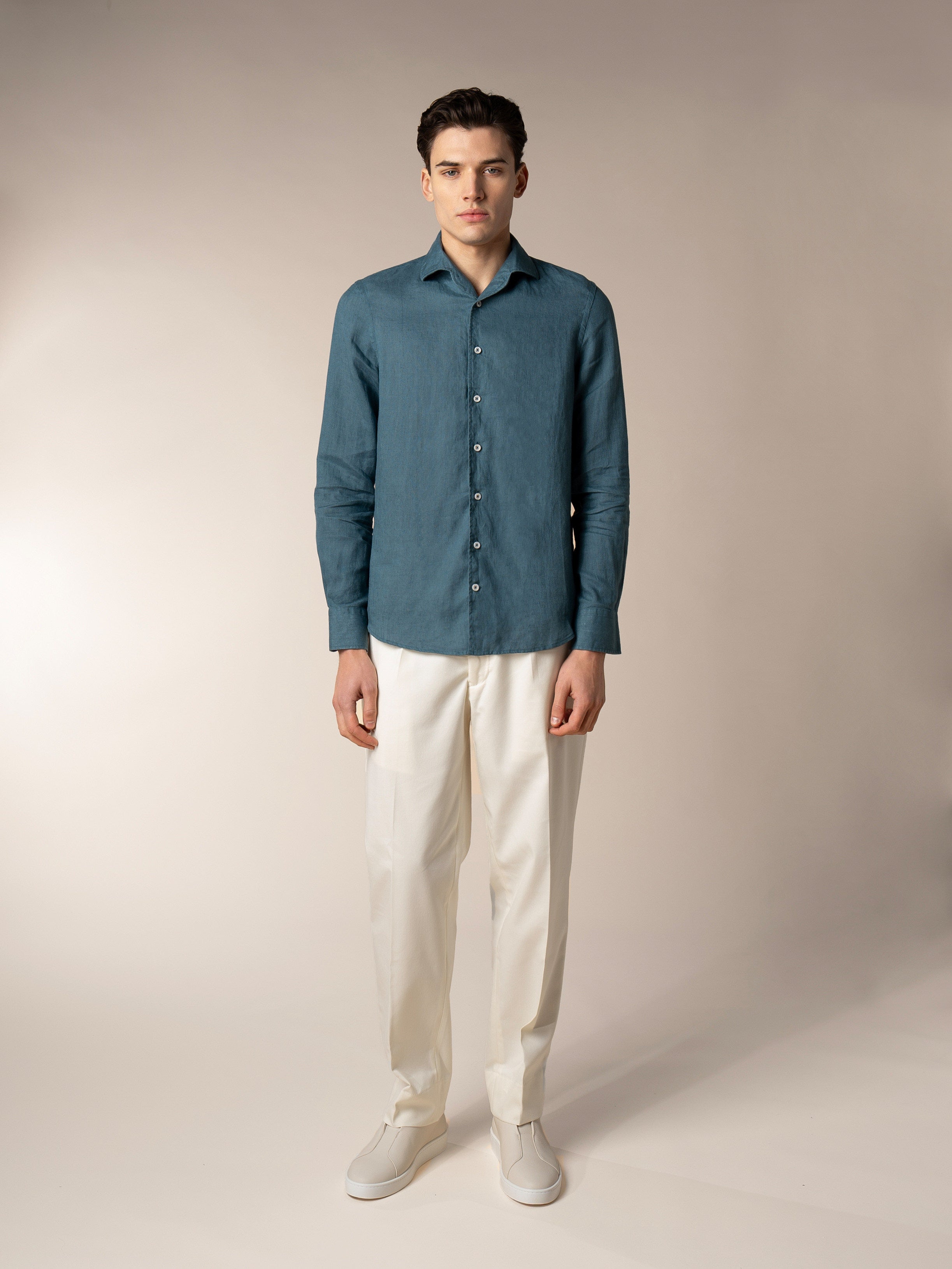 Sea Green Linen Seaside Shirt