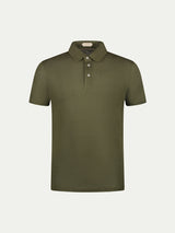 Olive Linen Polo Shirt