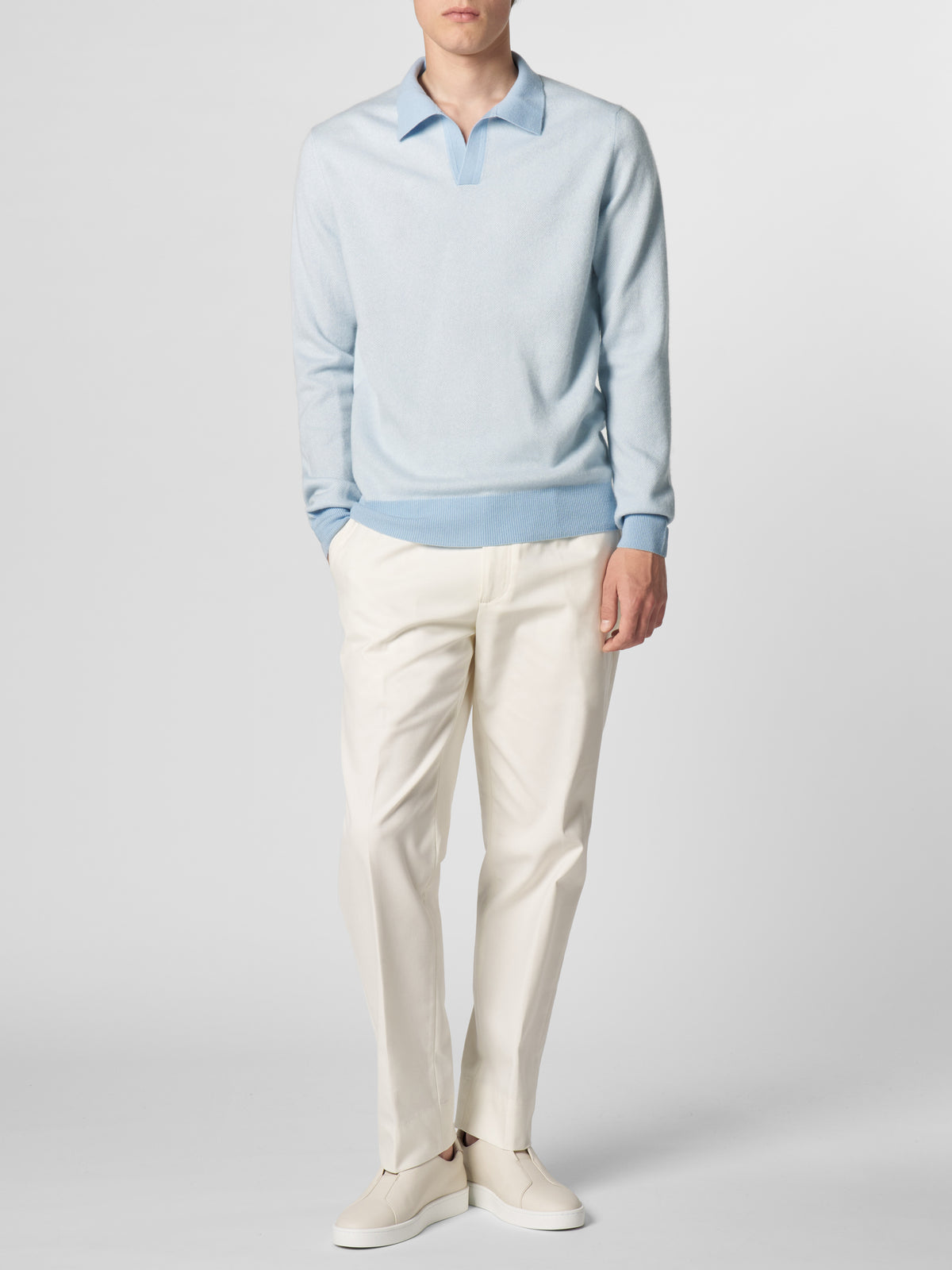 Light Blue Jaquard Polo