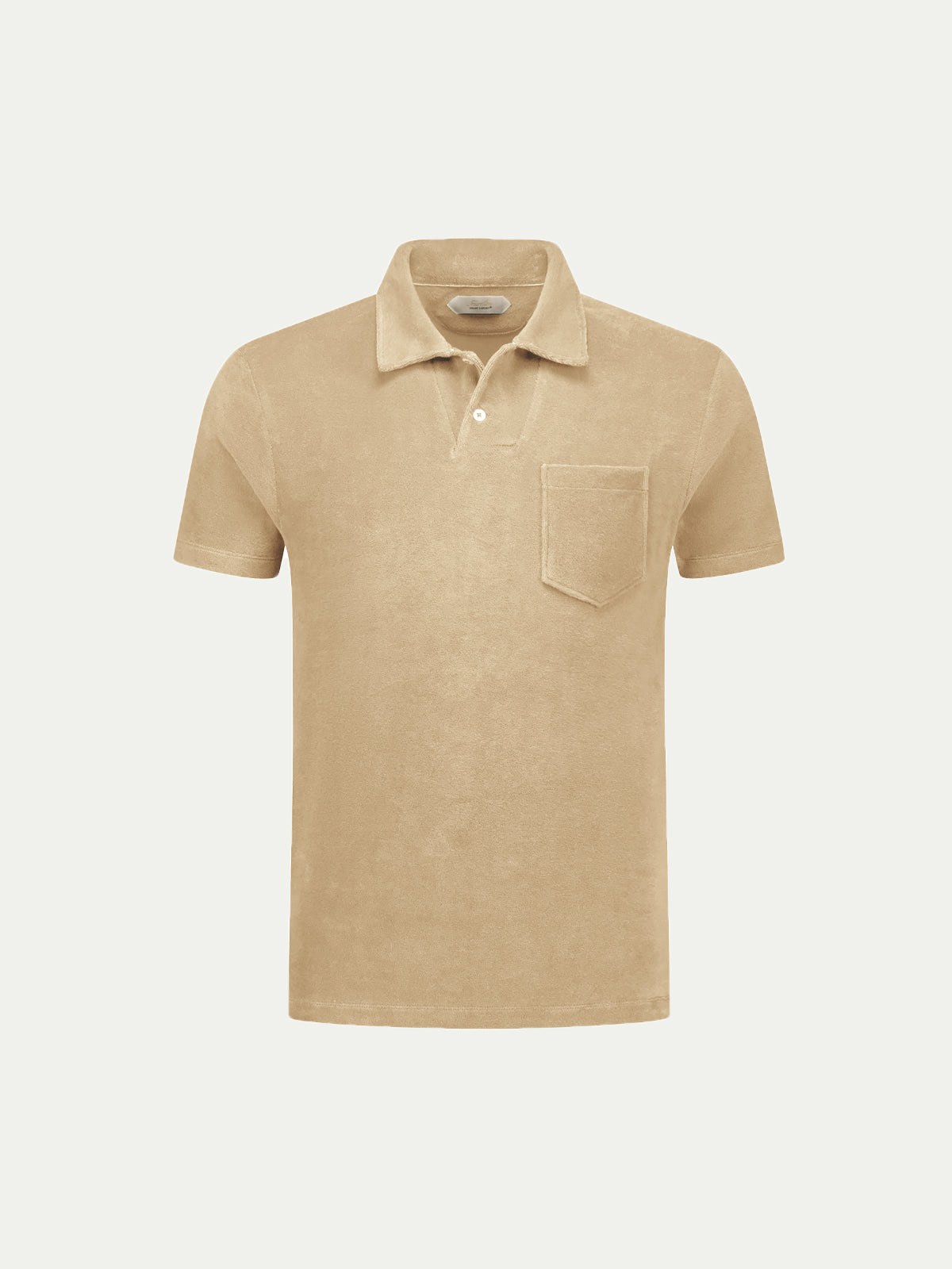 Beige Terry Towelling Polo Shirt
