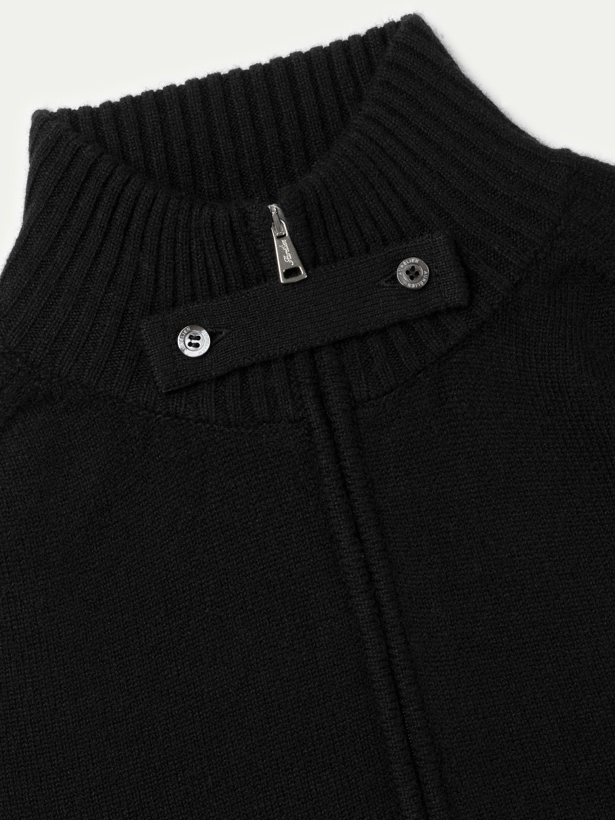 Black Voyager Zip-up Sweater