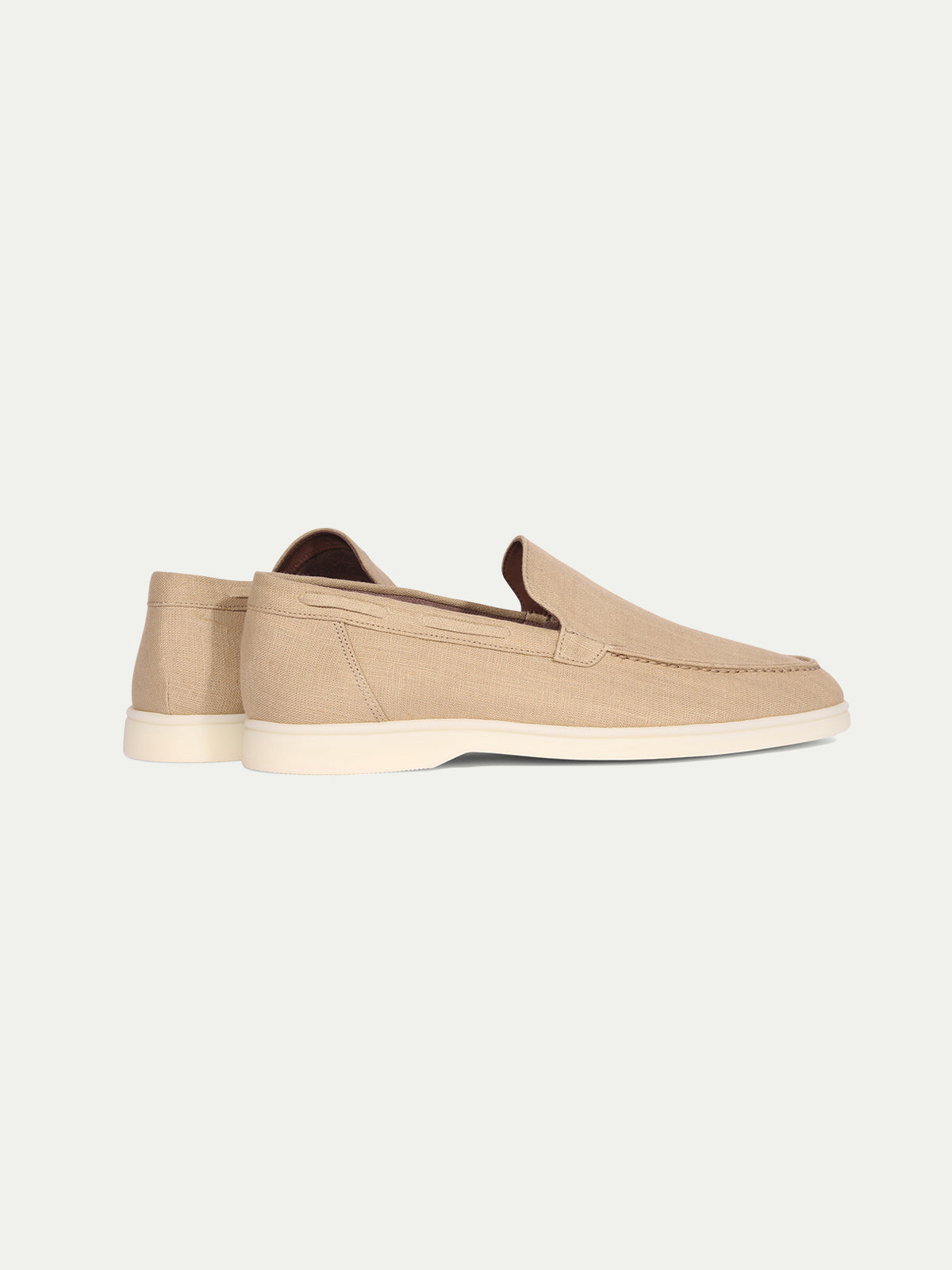 Beige Linen Yacht Loafers Aurelien