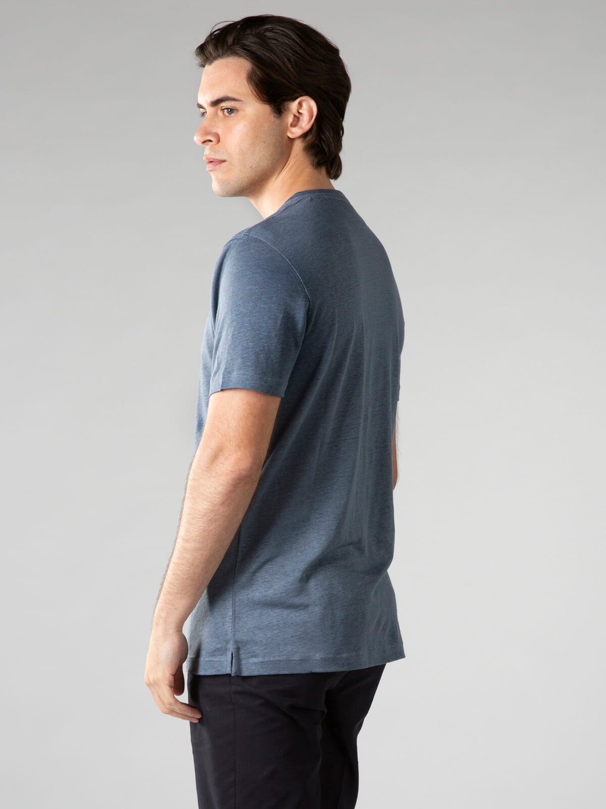Steel Blue Linen T-shirt