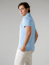 Light Blue Terry Towelling Polo Shirt