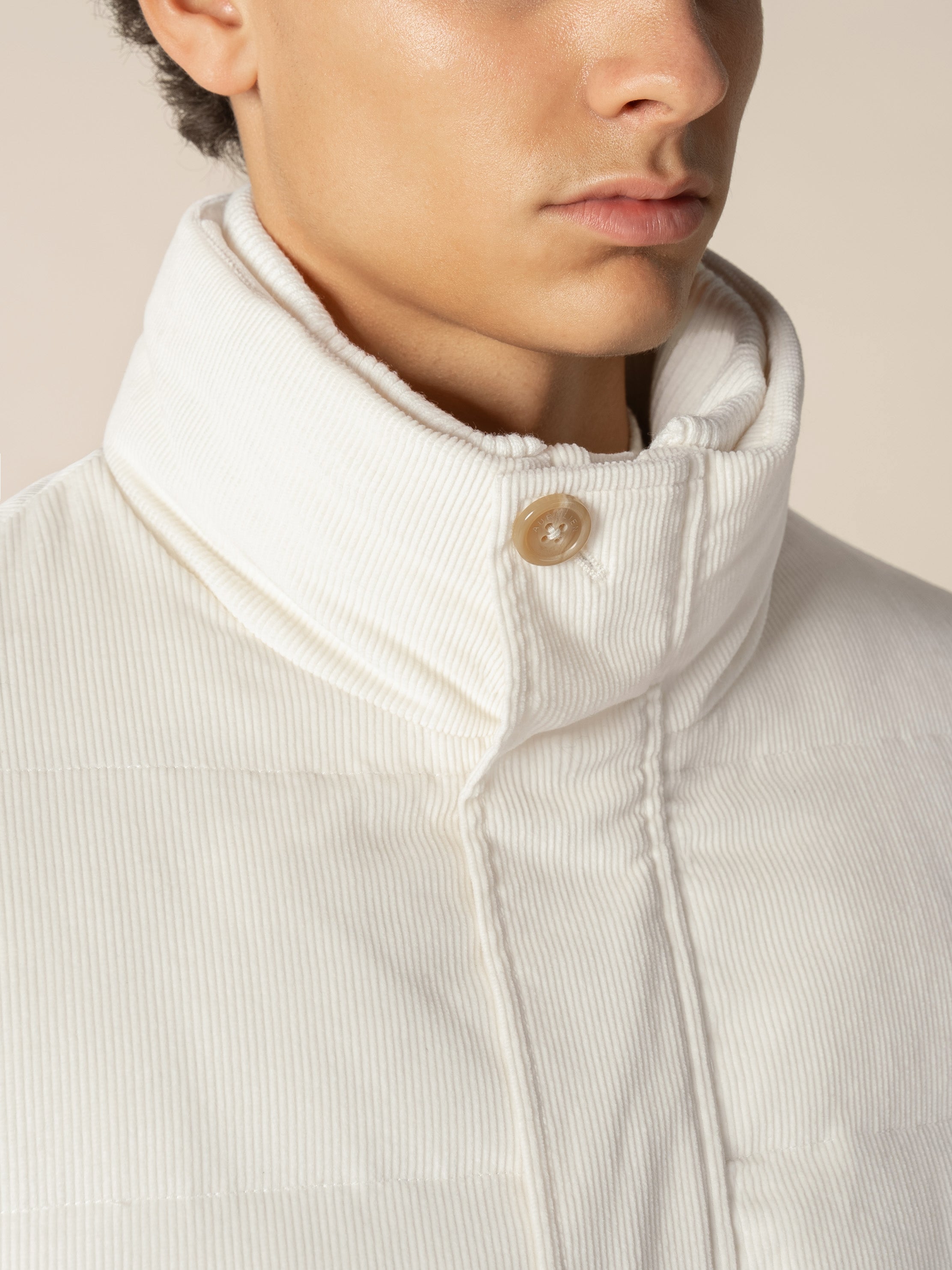 Ivory Corduroy AUR1 Puffer Jacket