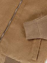 Beige Corduroy Bomber Jacket