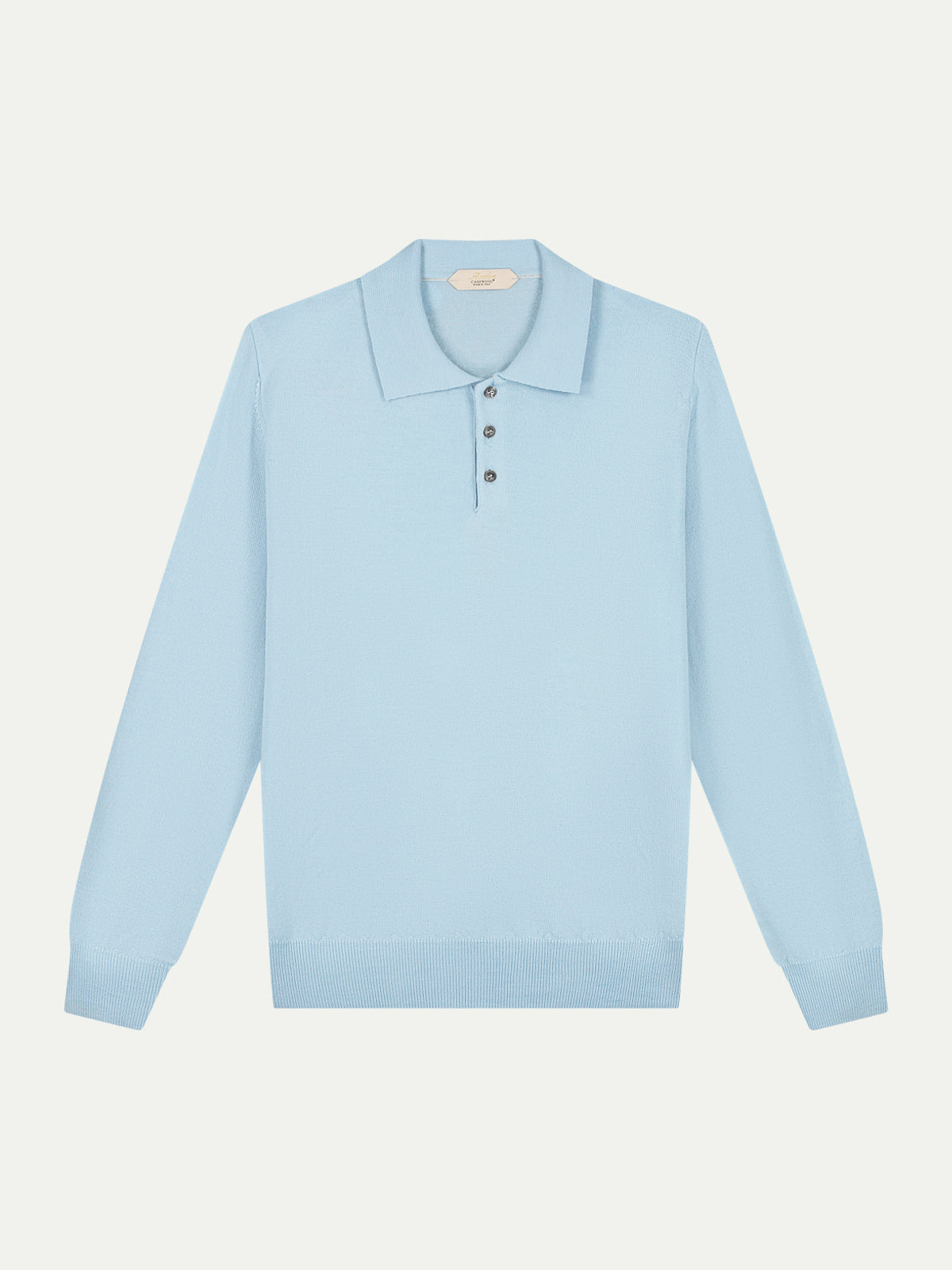 Extrafine Merino Polo Light Blue