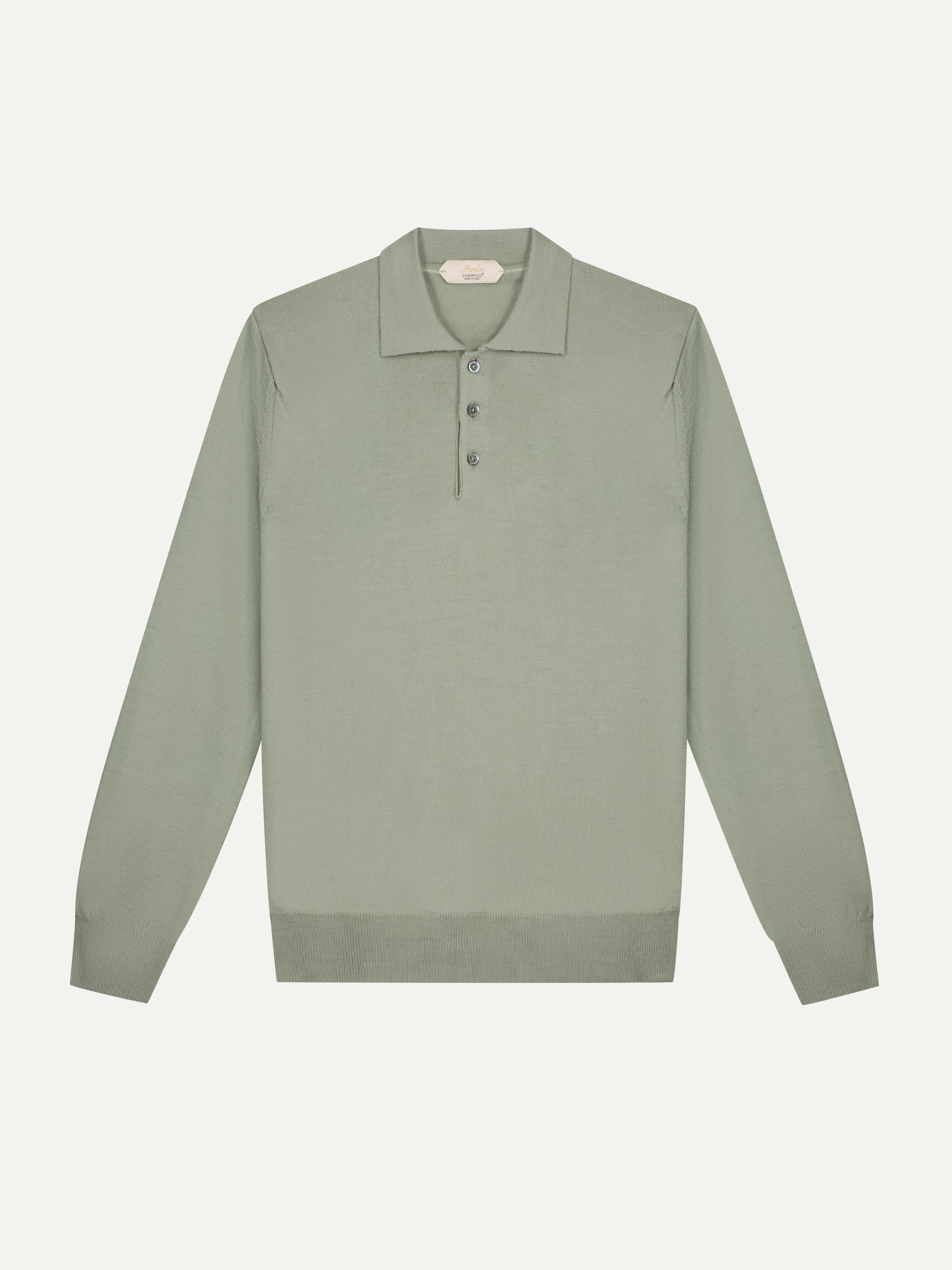 Extrafine Merino Polo Pistache