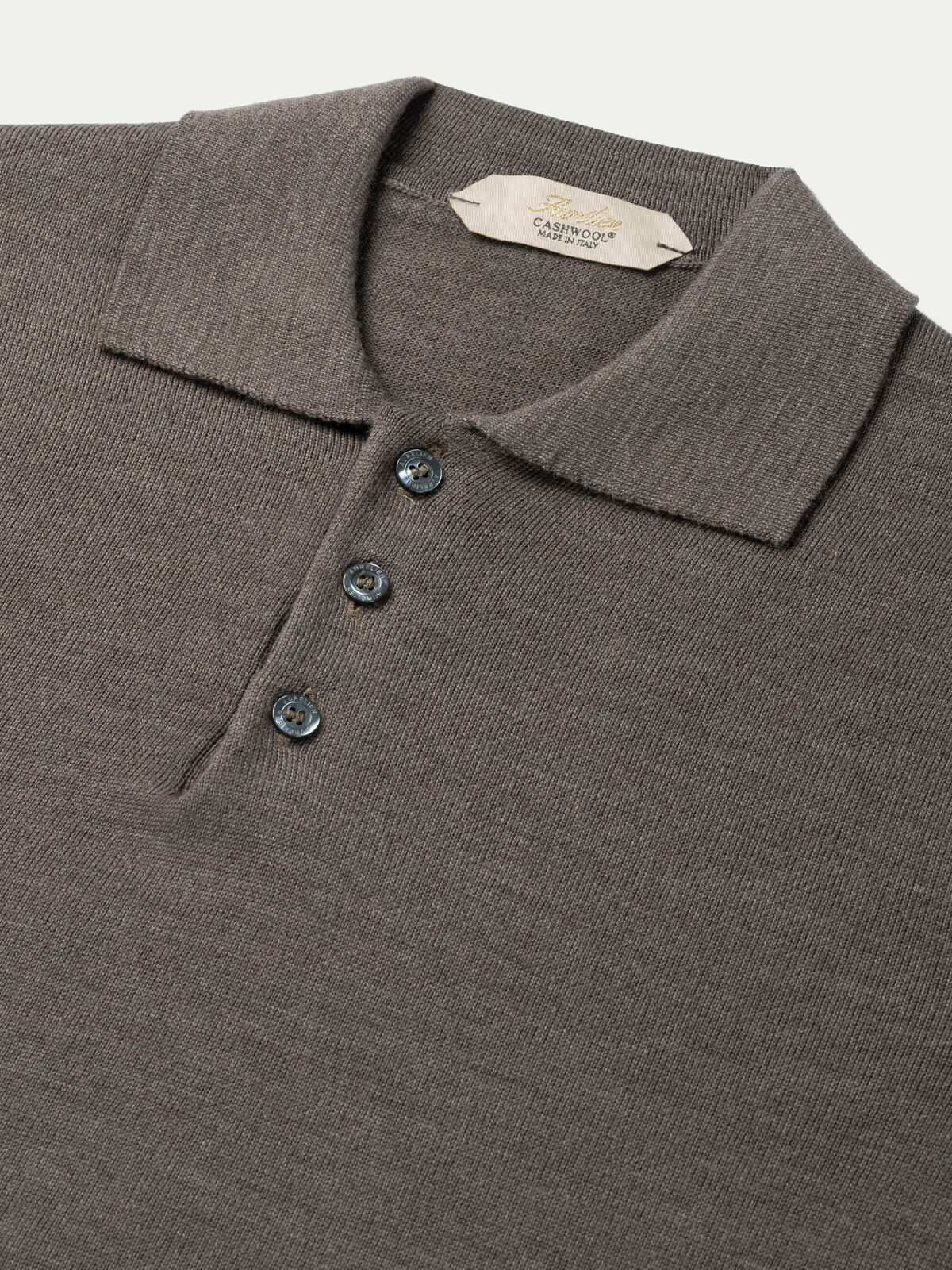 Extrafine Merino Polo Ash Grey