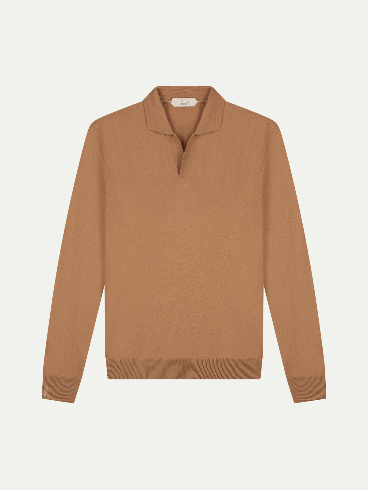 Extrafine Merino Buttonless Polo Rust