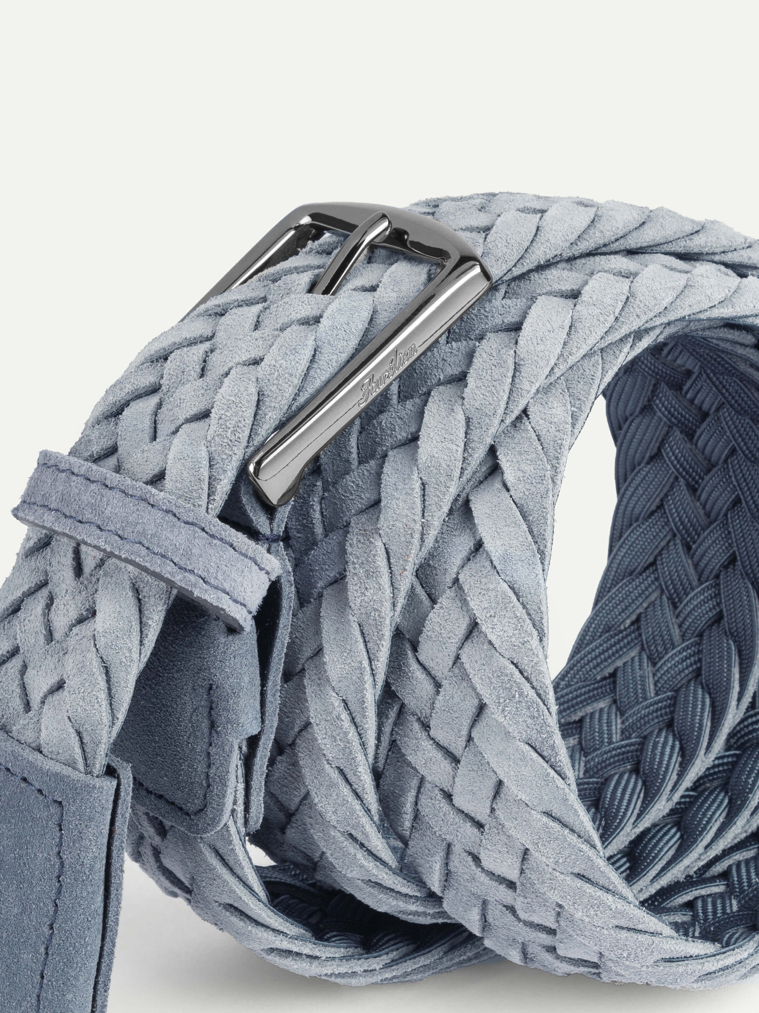 Light Blue Woven Suede Belt