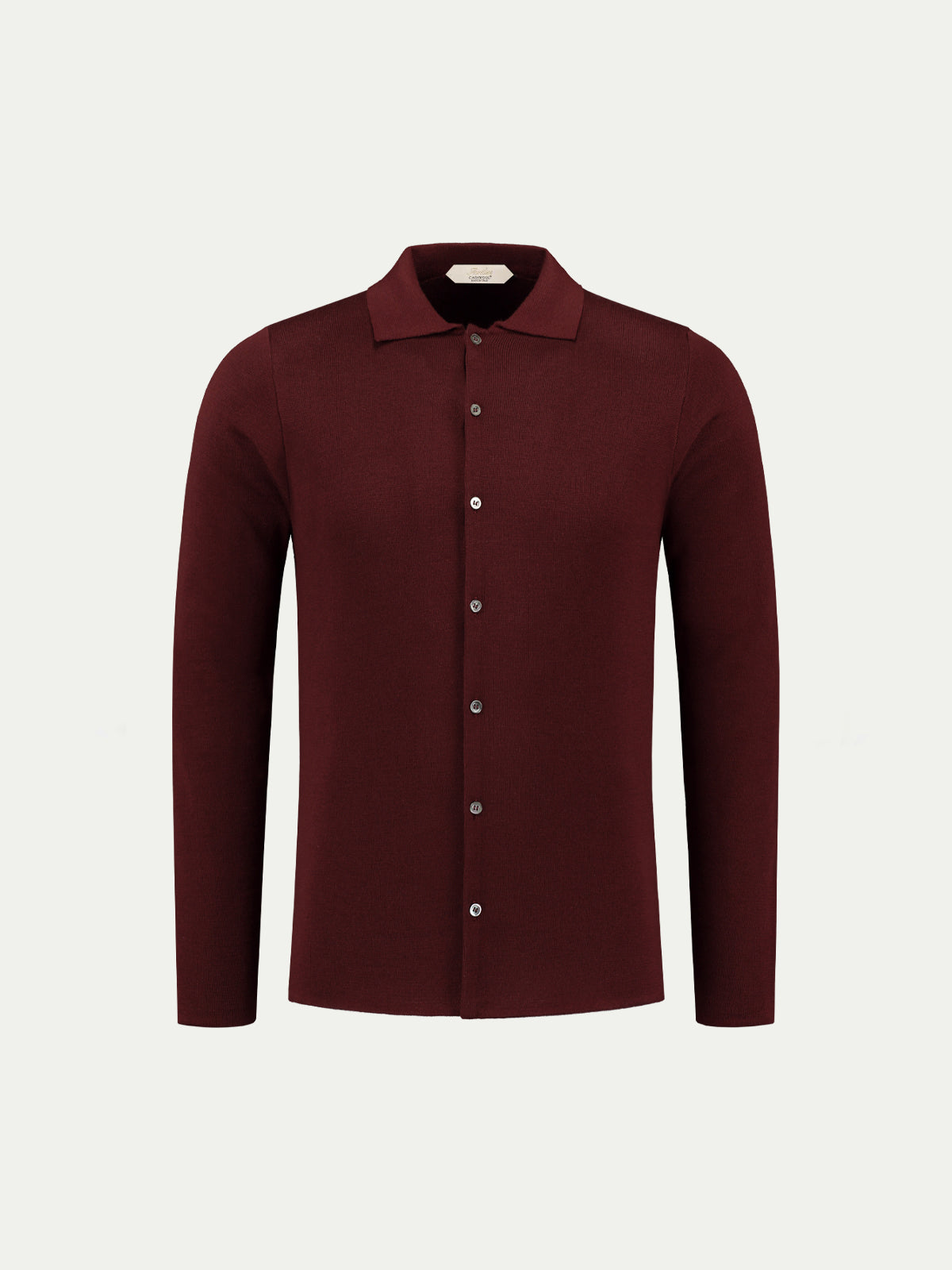Extrafine Merino Knitted Shirt Burgundy