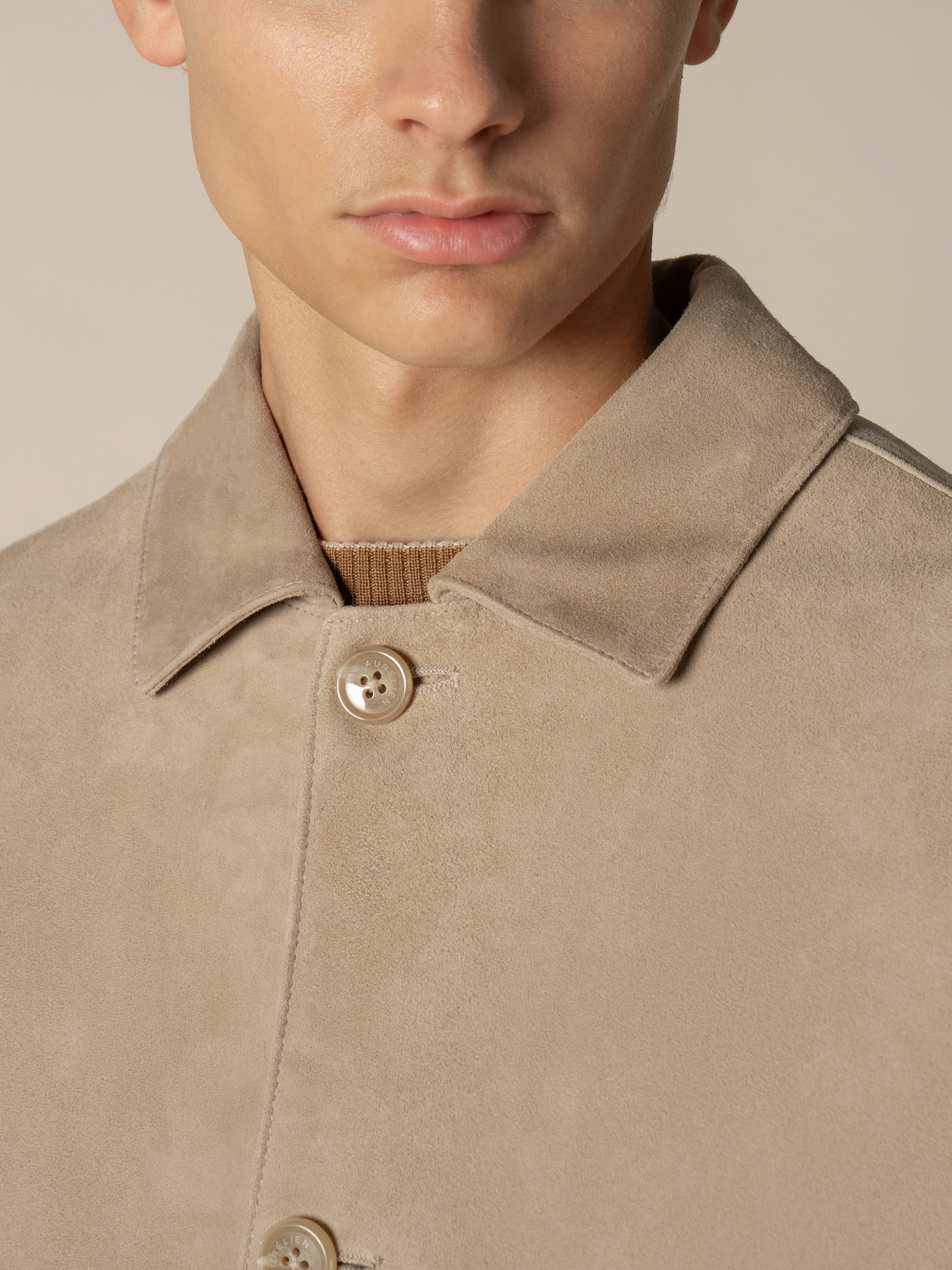 Light Beige Suede Jacket