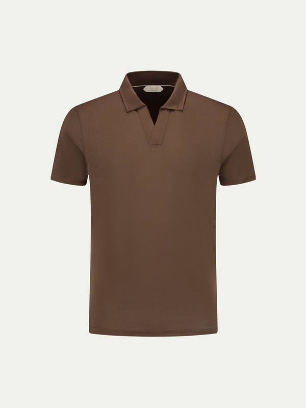 Chocolate Buttonless Polo Shirt