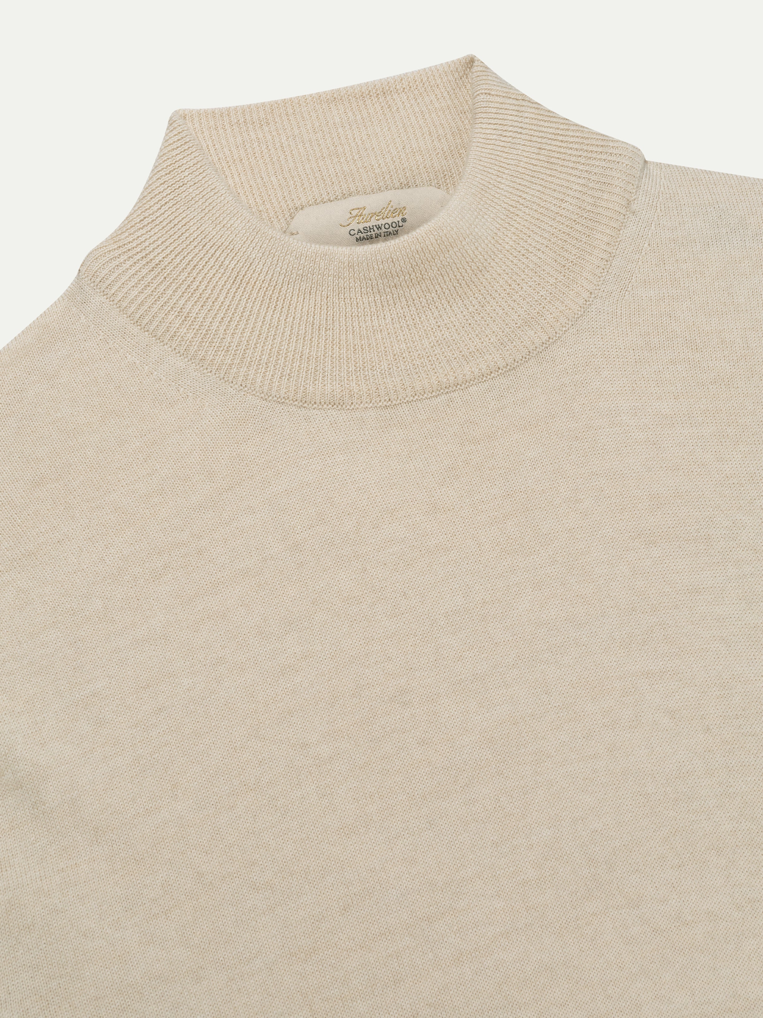 Extrafine Merino Mockneck Light Beige