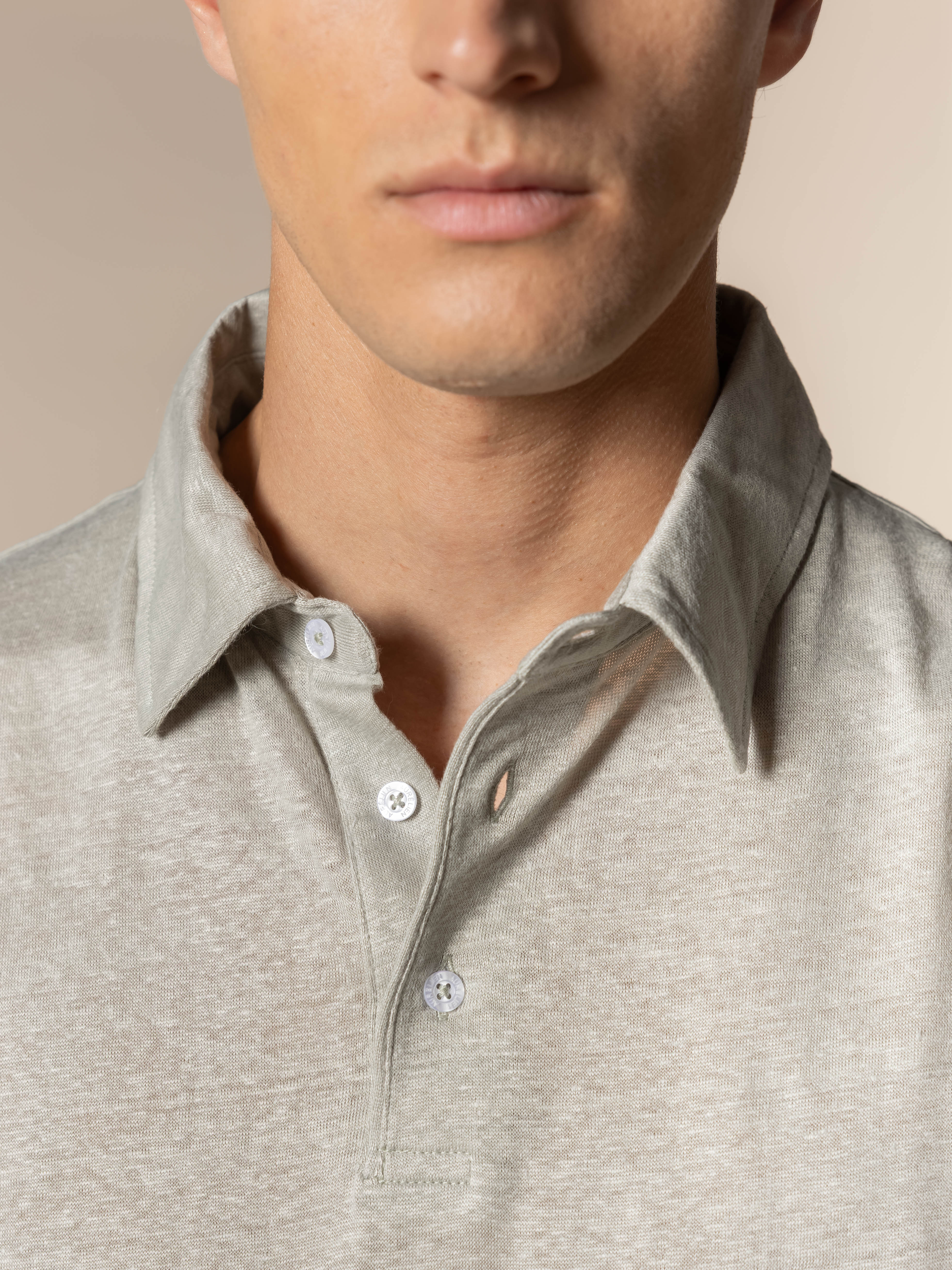 Leisure Green Linen Polo Shirt