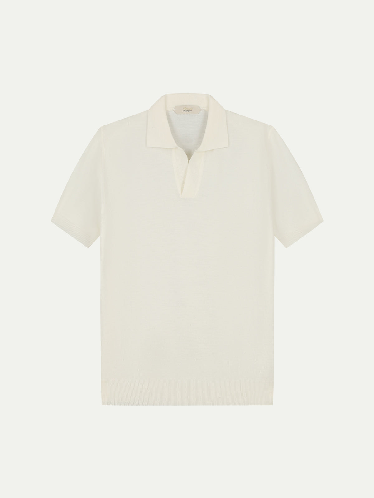 Shortsleeve Buttonless Polo Ivory