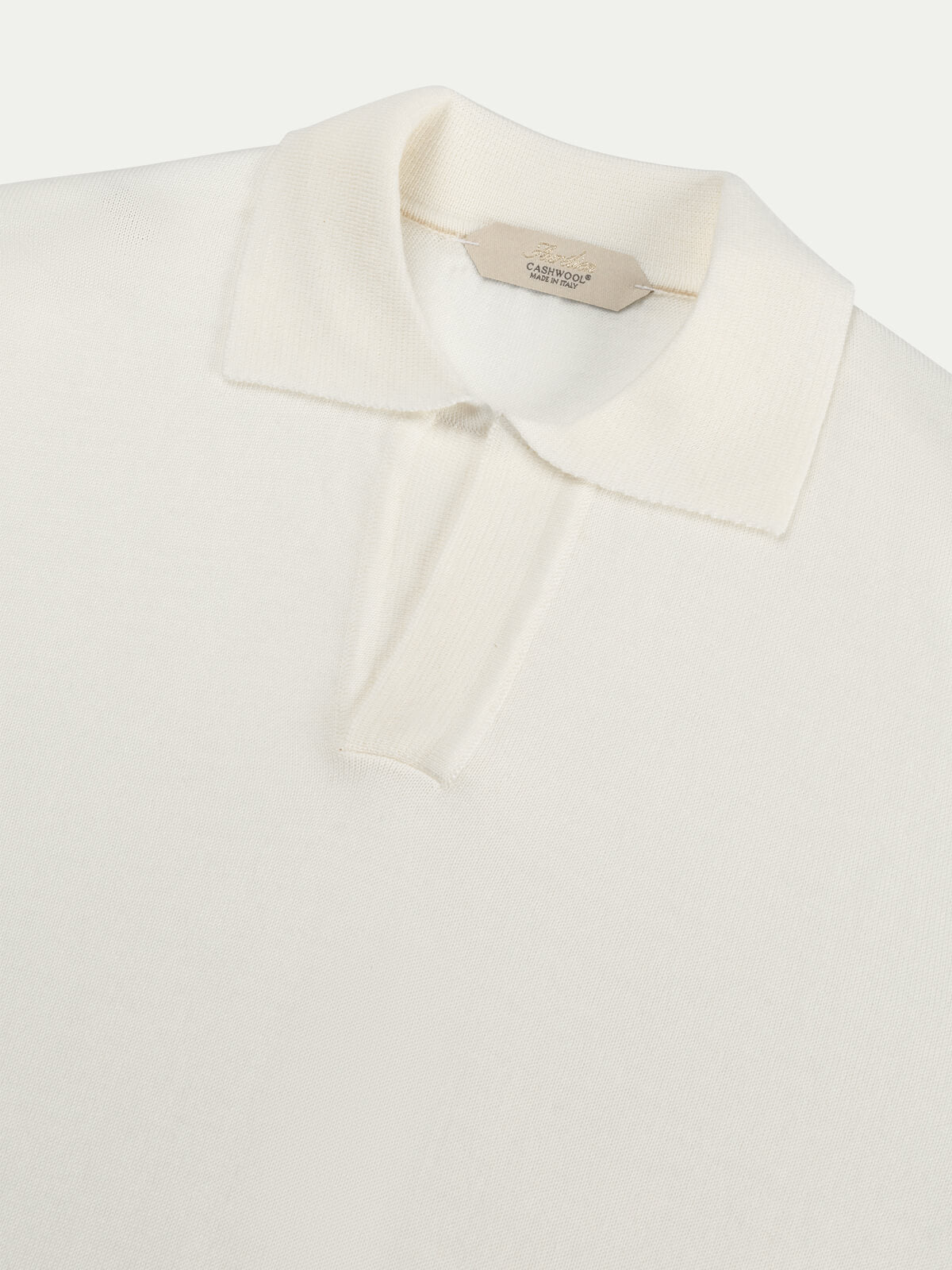 Shortsleeve Buttonless Polo Ivory