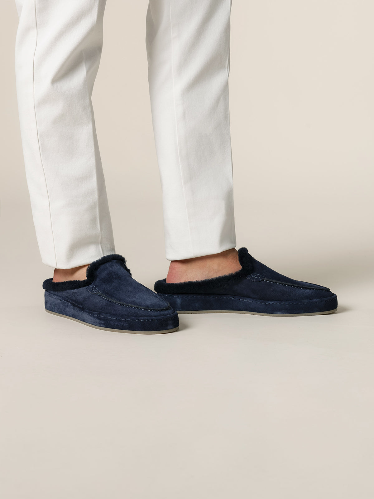 Navy Fur Voyager Slipper