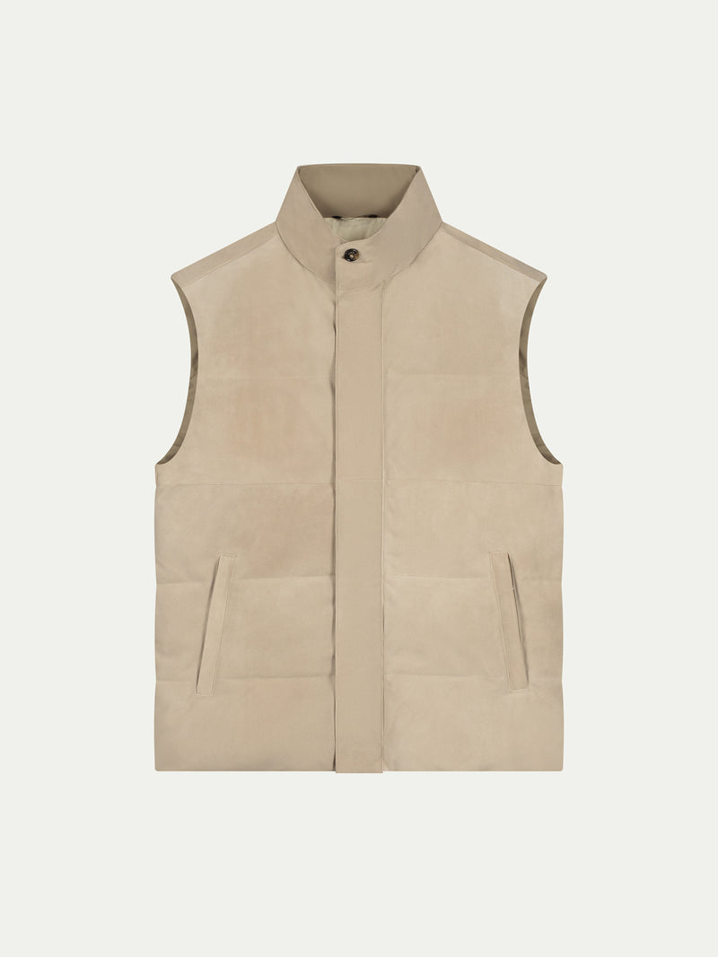 Light Beige Suede AUR1 Body Warmer