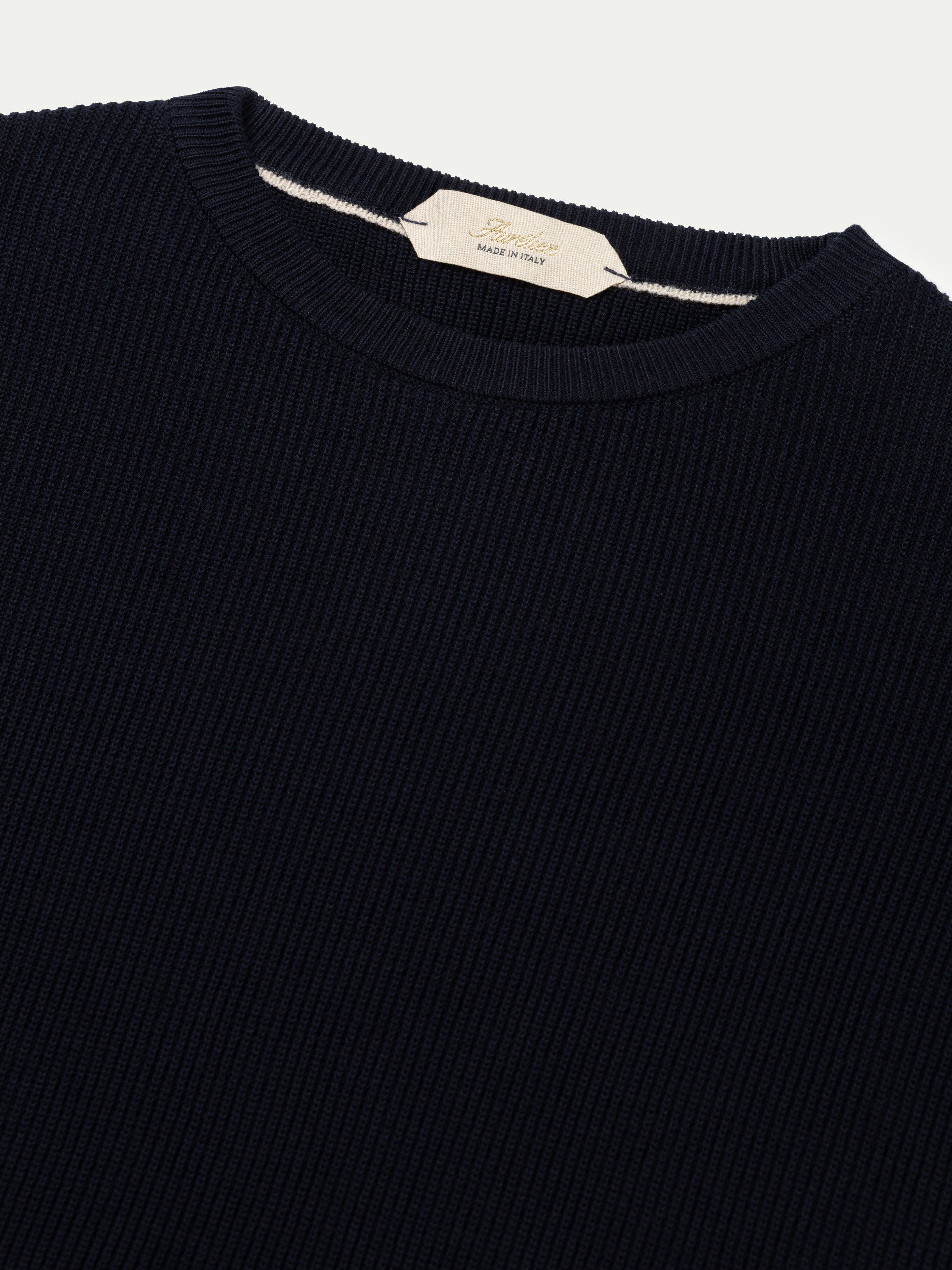 Navy Ribbed T-Shirt