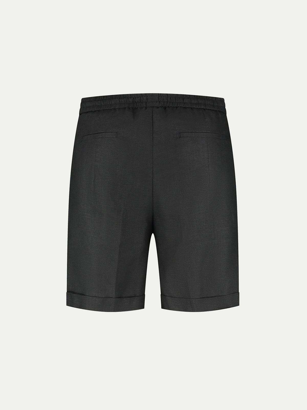 Black Linen Seaside Shorts