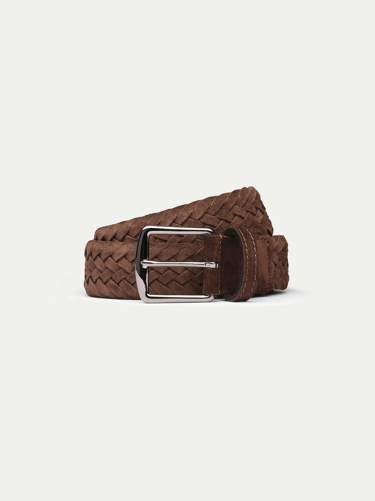 Chocolate Woven Suede Belt