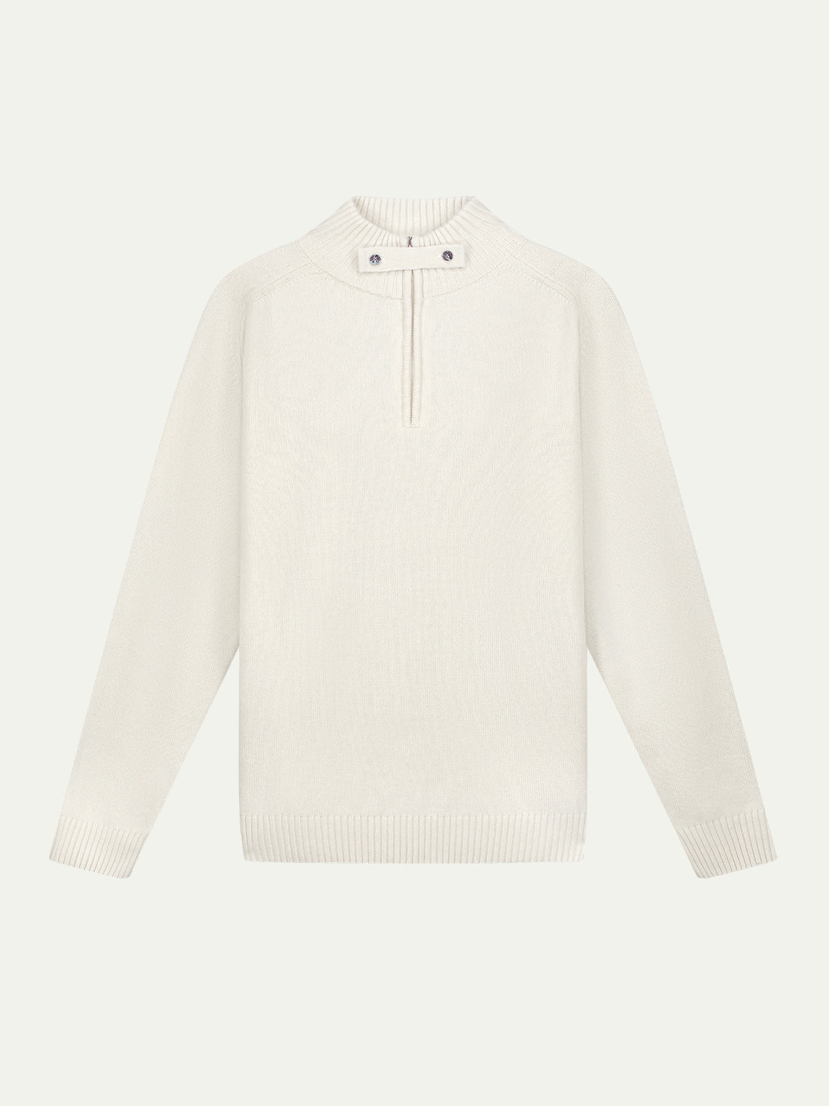 Ivory Voyager Zip-up Sweater