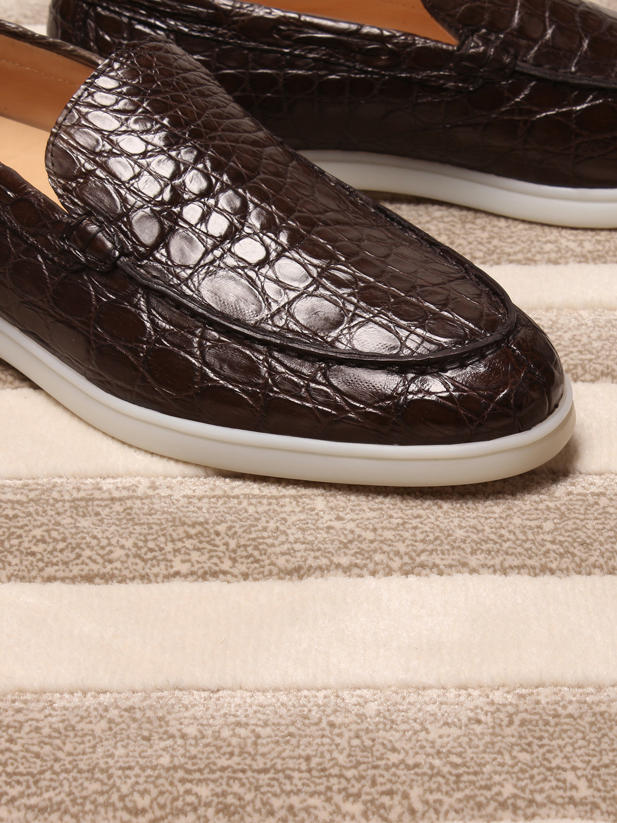 Brown Crocodile Yacht Loafers Aurelien