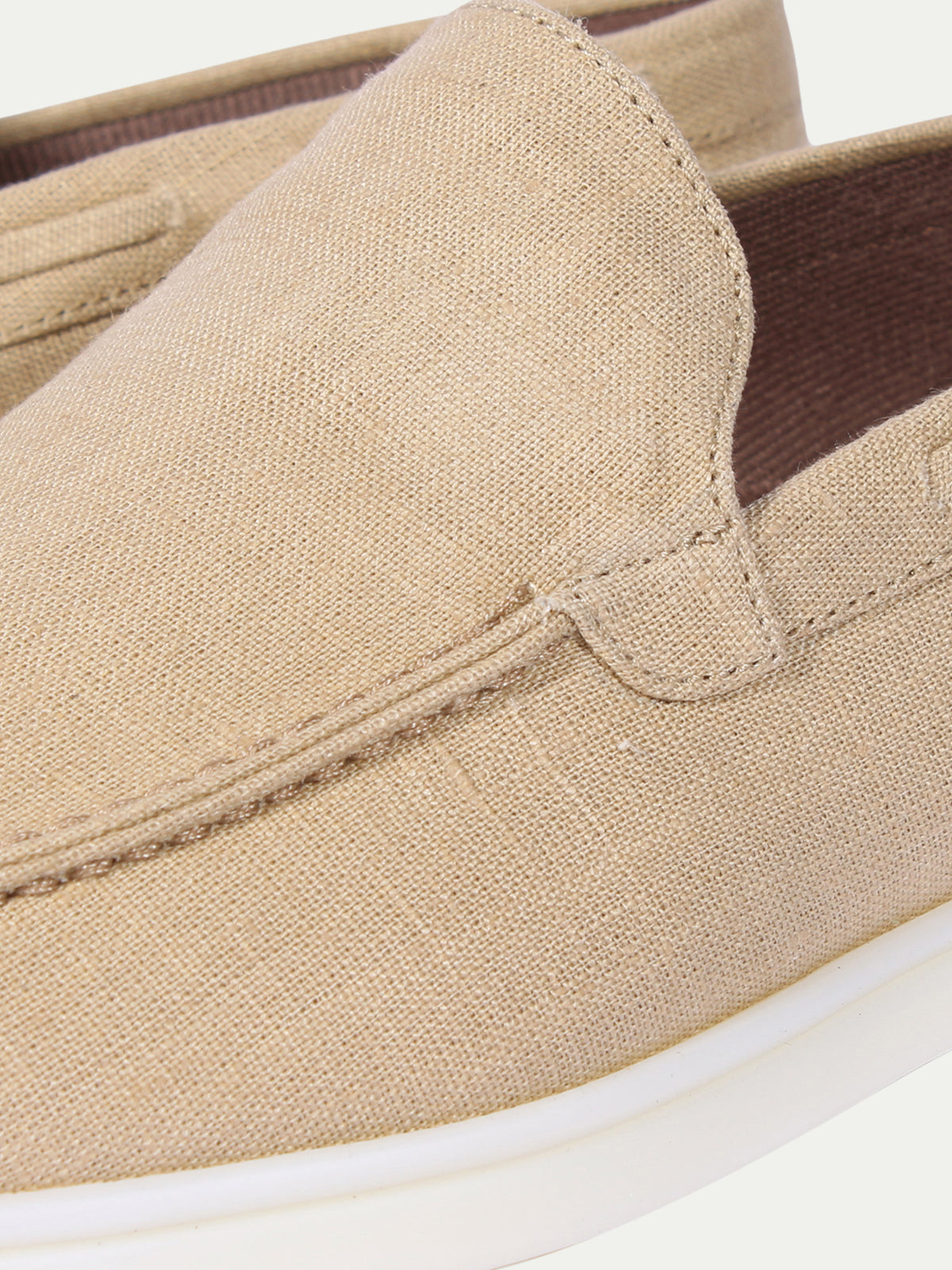 Beige Linen Yacht Loafers Aurelien