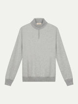 Light Grey Jacquard Zipper Sweater