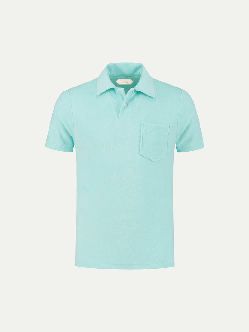 Mint Terry Towelling Polo Shirt