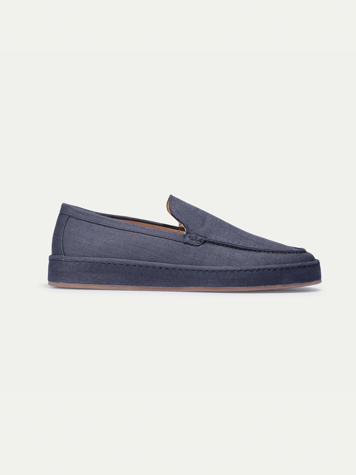 Navy Linen Voyager Loafer