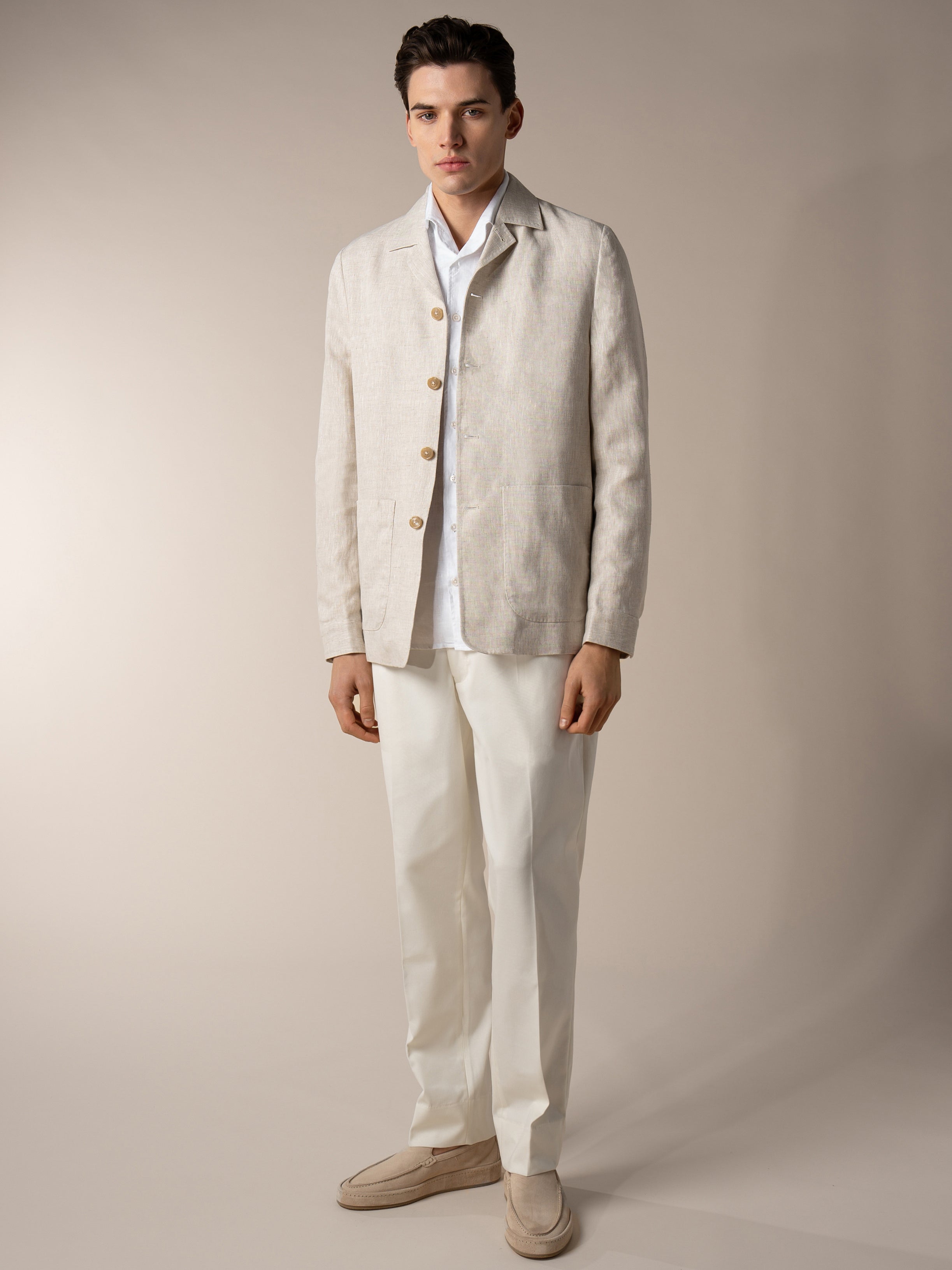 Beige Linen Leisure Blazer