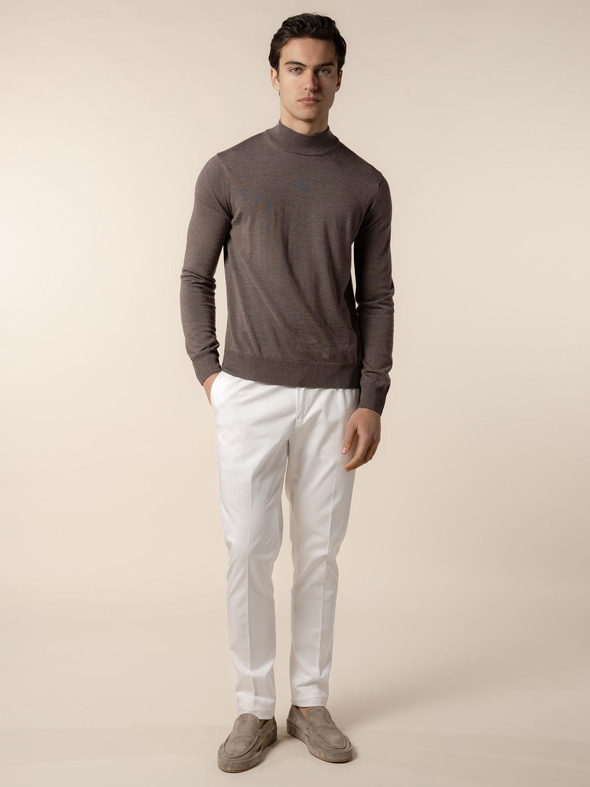 Extrafine Merino Mockneck Ash Grey