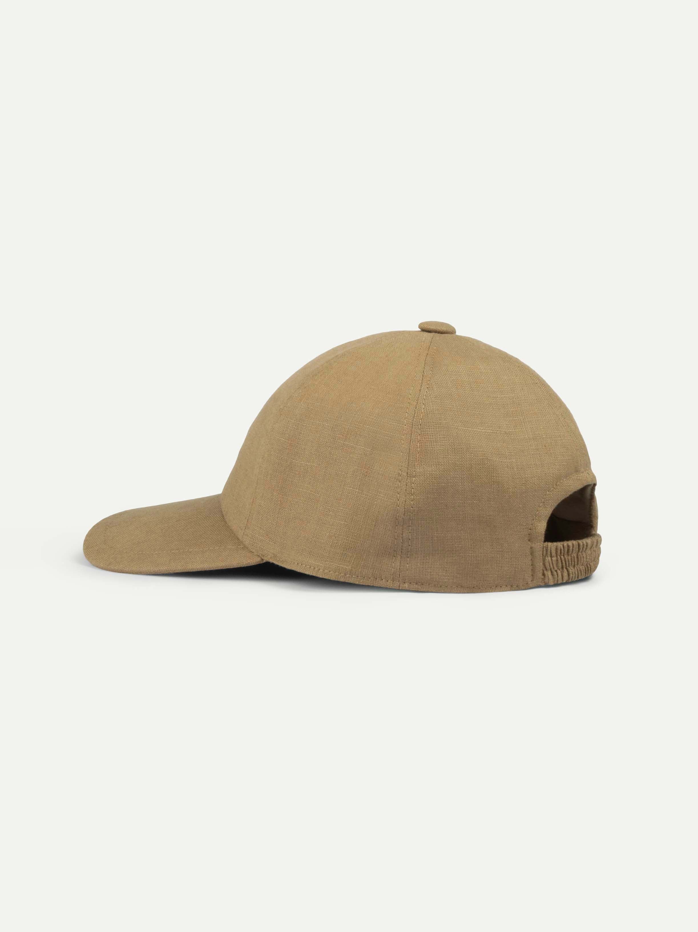 Dark Taupe Linen Baseball Cap