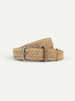 Beige suède gevlochten riem