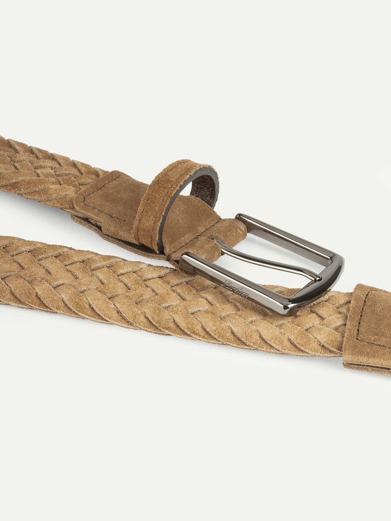 Beige suède gevlochten riem