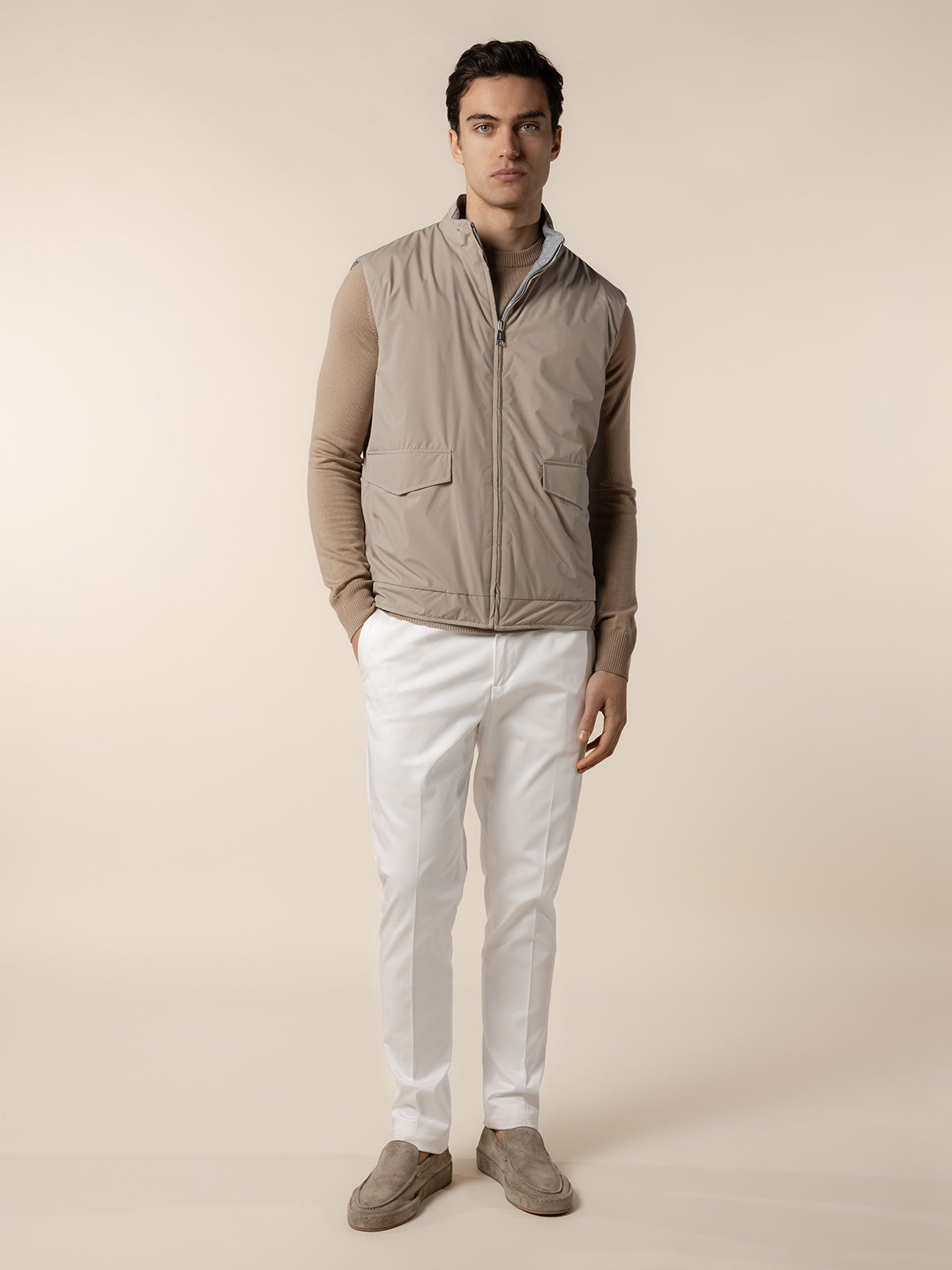 Beige Pocket Body Warmer