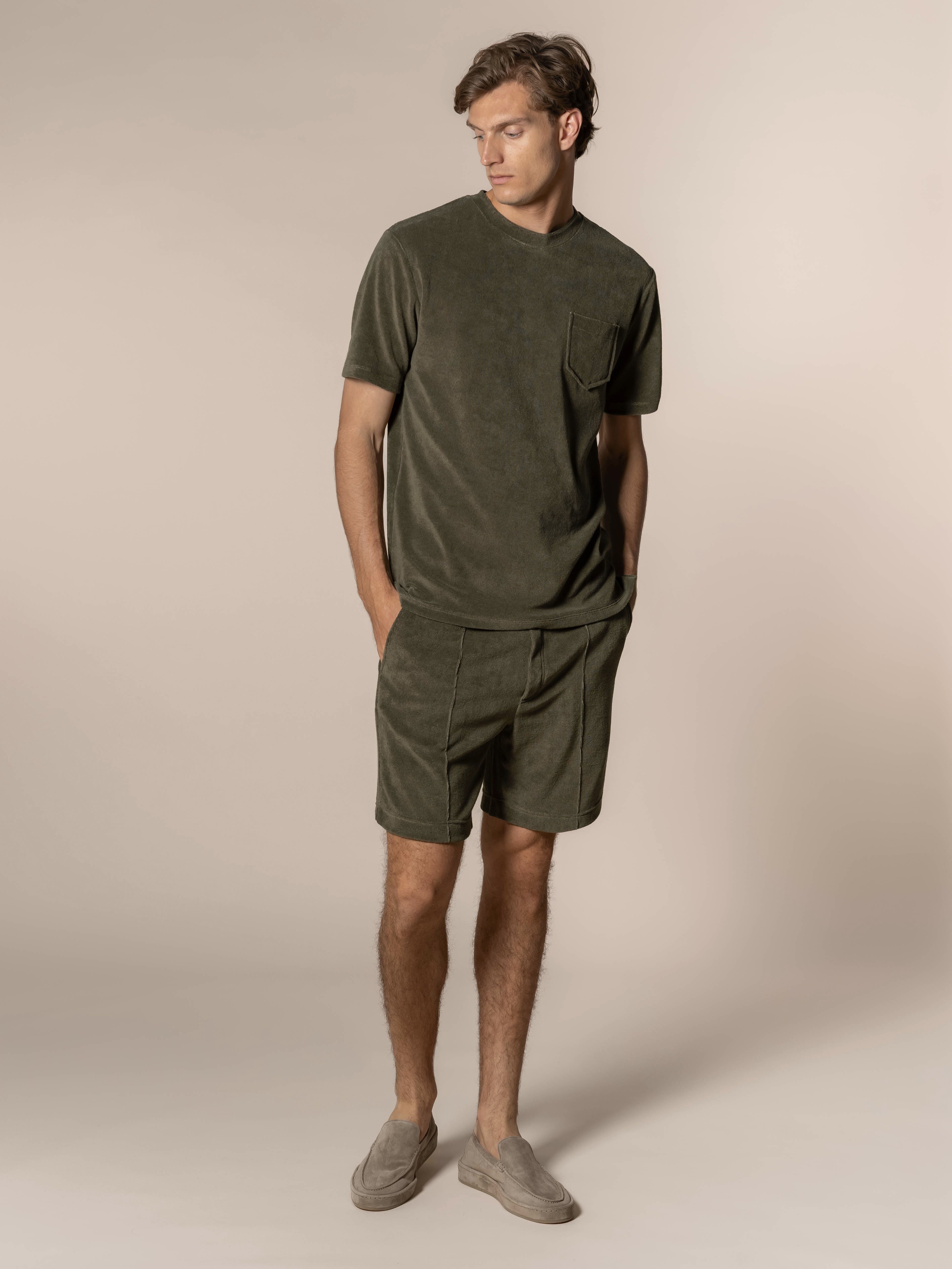 Olive Terry Towelling Leisure Shorts