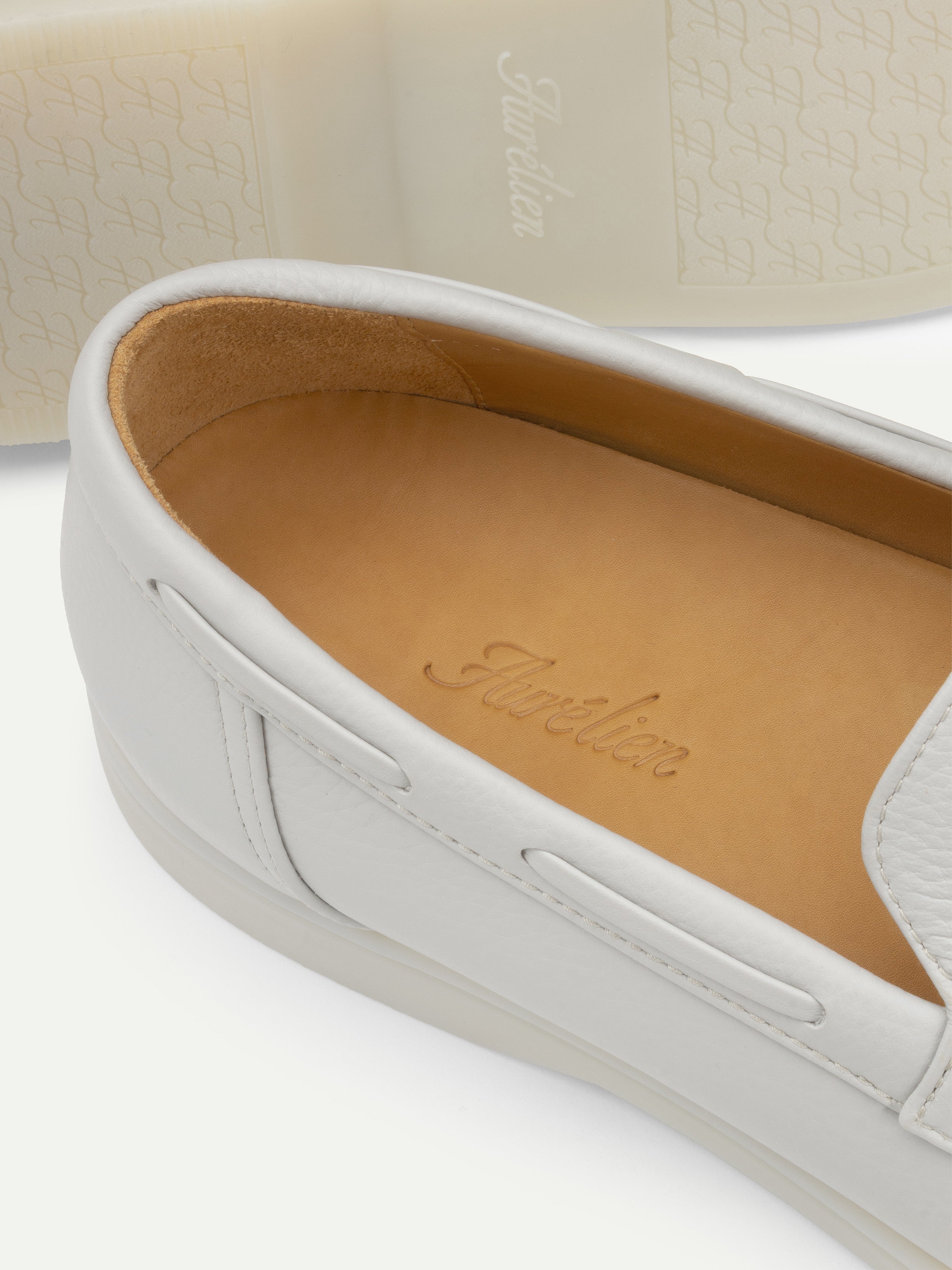 Classic Grey Grain Yacht Loafers