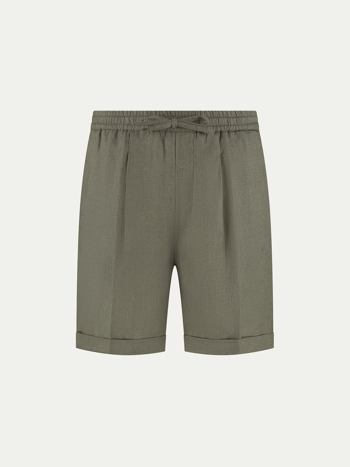 Olive Linen Seaside Shorts