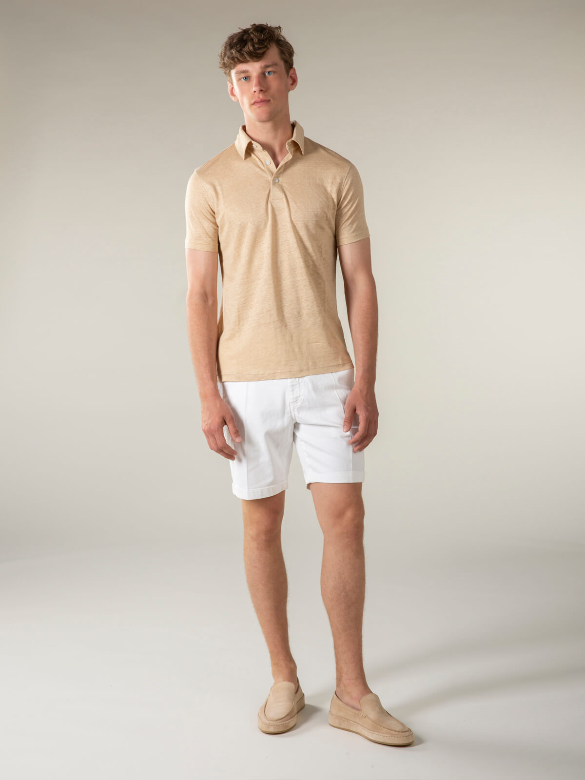 Aurélien | Beige Linen Polo Shirt
