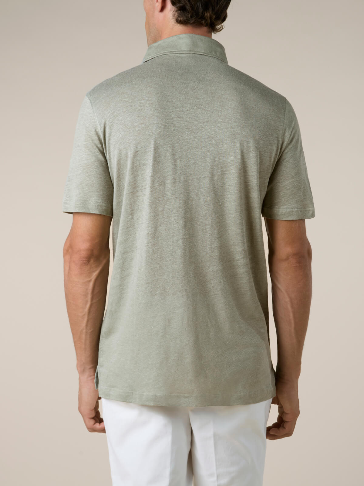 Pistache Linen Polo Shirt